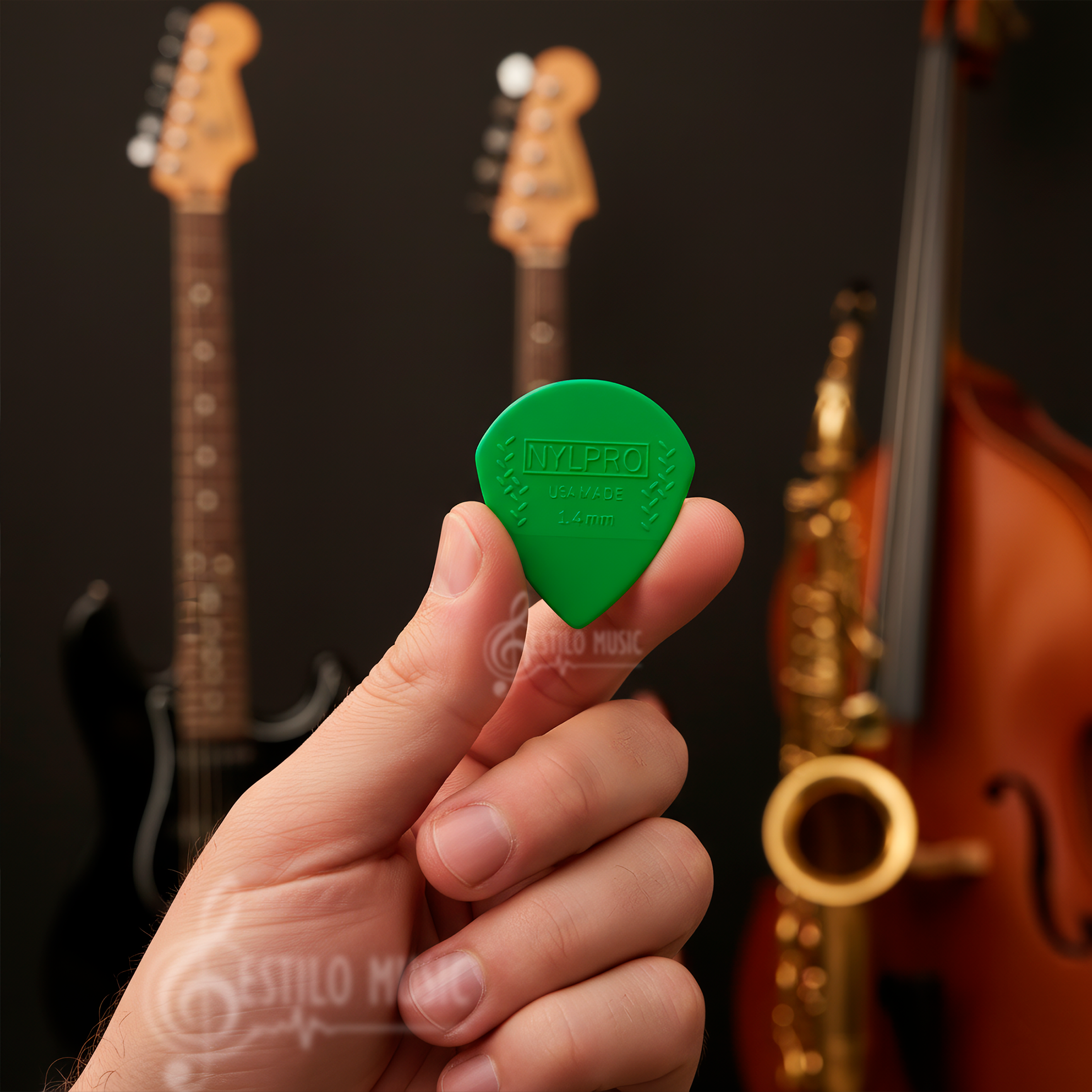 Puas Planet Waves 3NPP7-10 de nylon calibre 1.4 mm color verde para guitarra estilo jazz