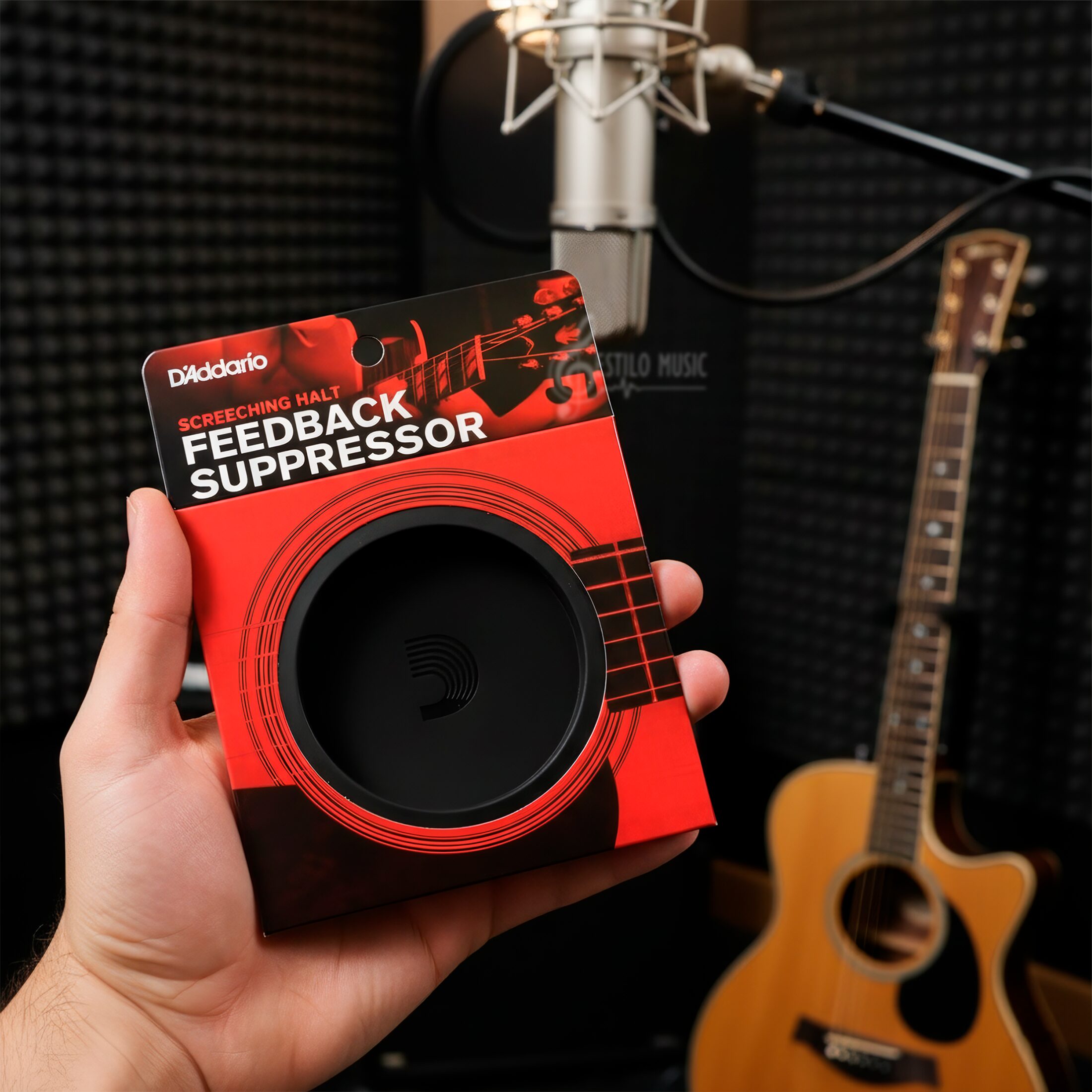 Supresor Feedback PW-SH-01 Daddario de material flexible para boca de guitarra acústica de 10 cm.