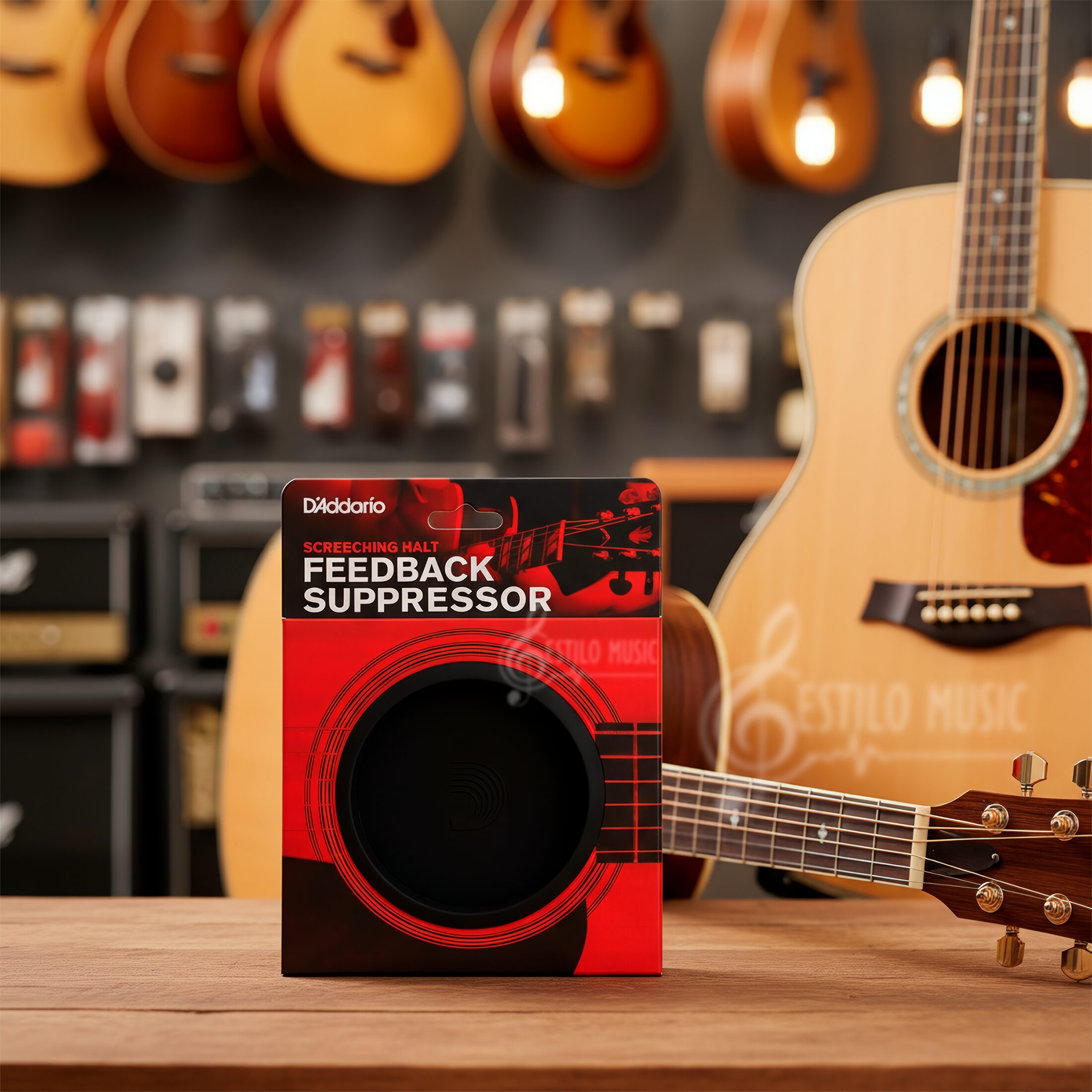 Supresor Feedback PW-SH-01 Daddario de material flexible para boca de guitarra acústica de 10 cm.