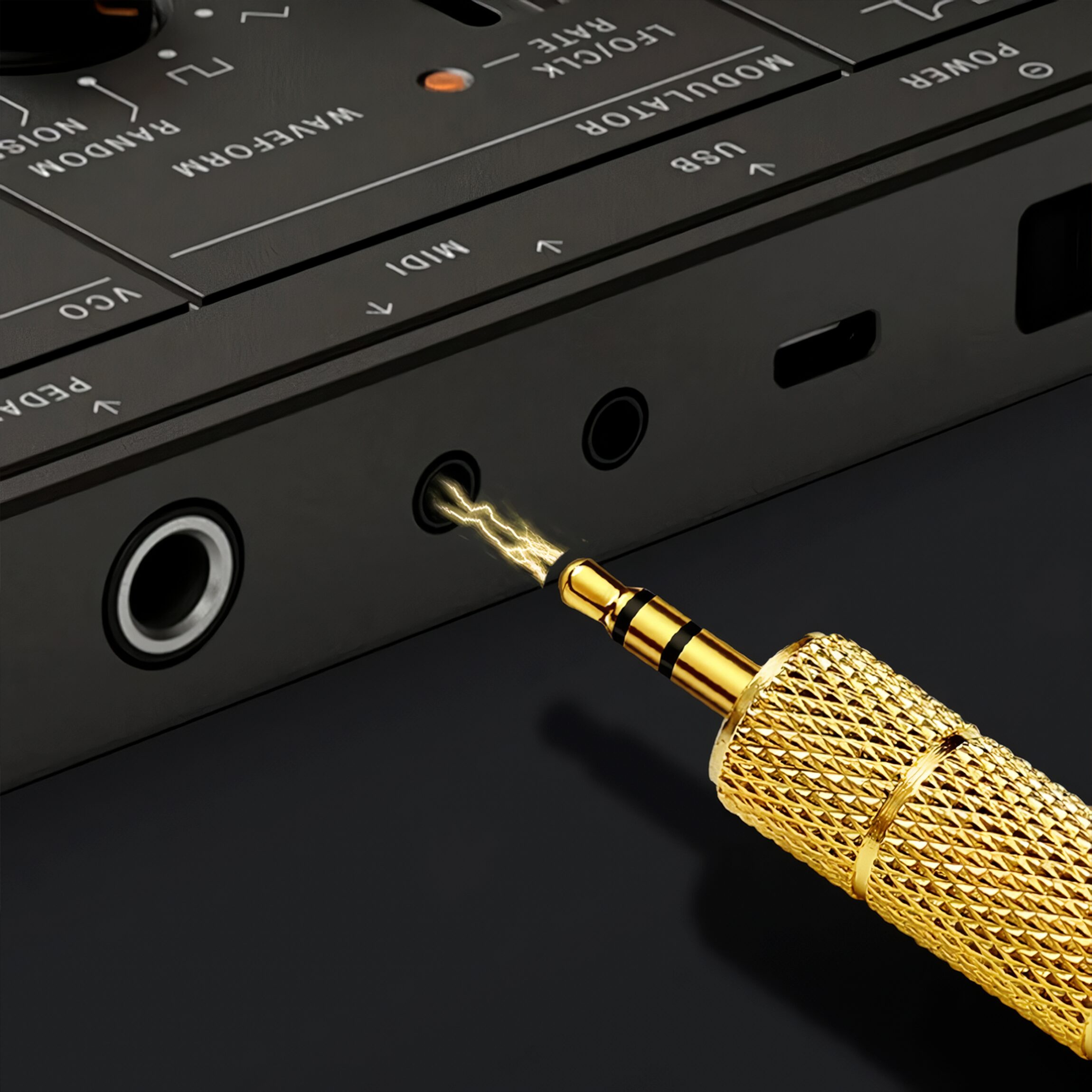 Adaptador estéreo de audio 3.5 mm a 6.5 mm marca genérica, carcasa metálica plateada y conectores chapados en níquel, ideal para conectar auriculares o cables auxiliares a equipos de audio profesionales AA63