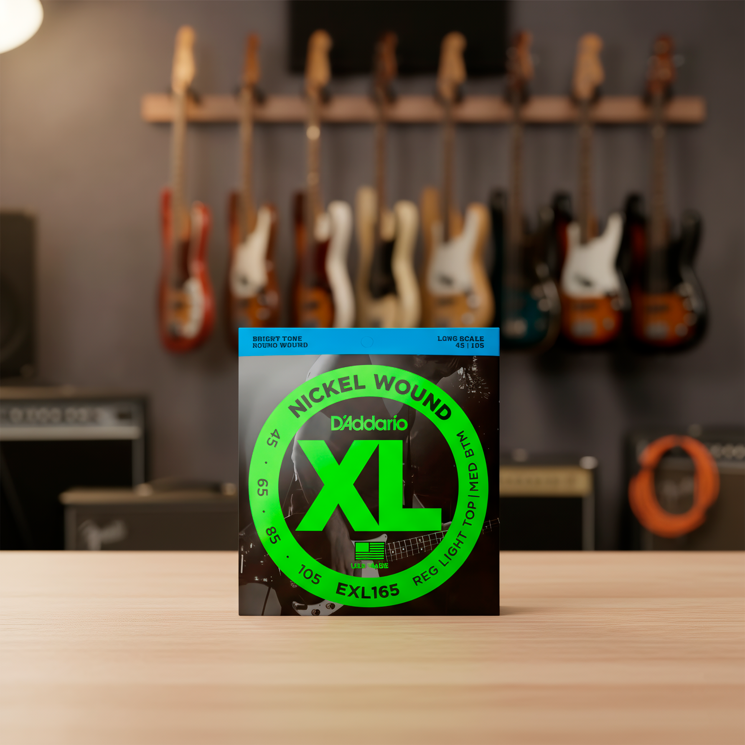 Cuerdas Bajo Electrico Daddario Exl165 45-105 de 4 cuerdas con entorchado de acero niquelado, modelo EXL165.