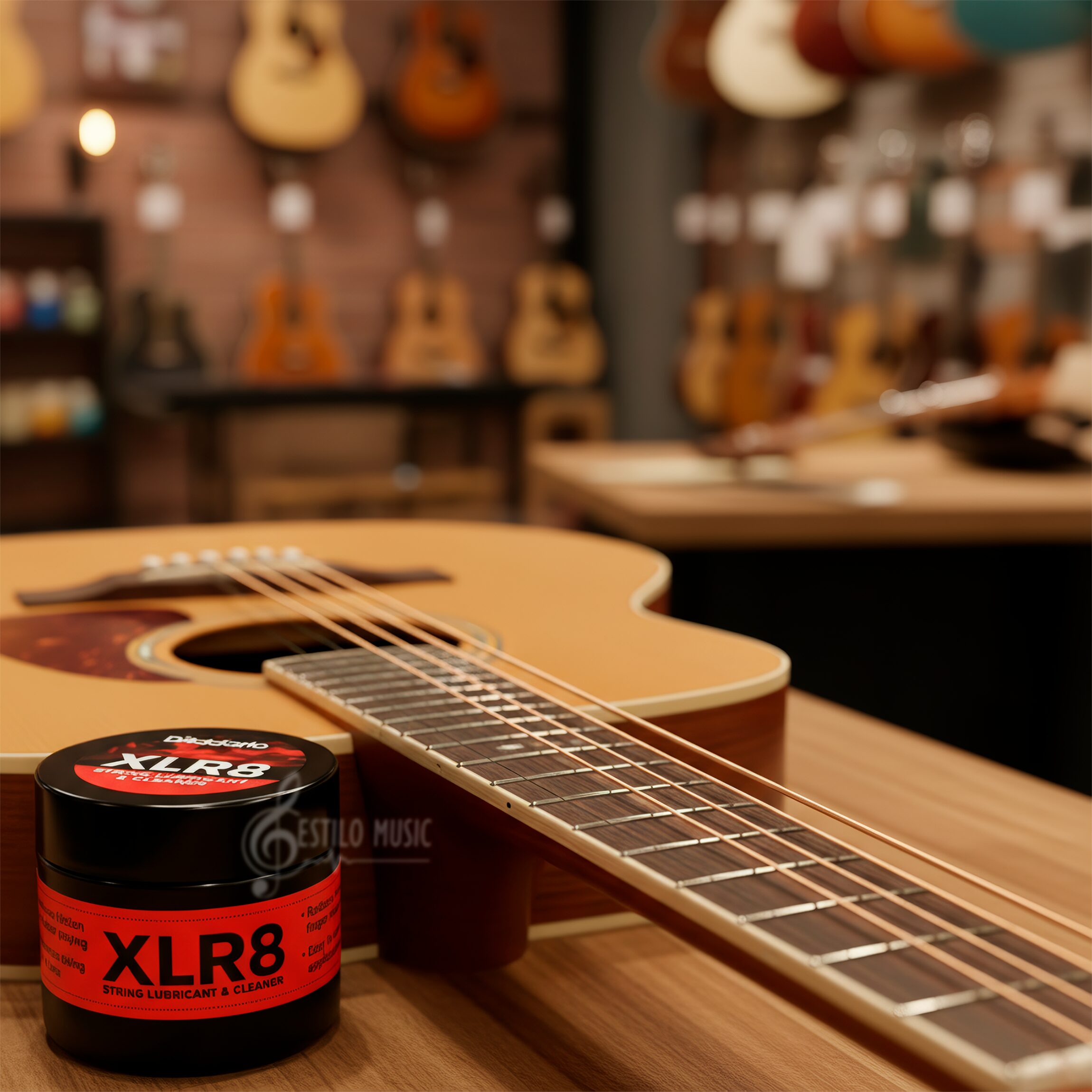 Limpiador De Cuerdas Daddario Pw-xlr8-01 con aplicador lubricante para guitarra y bajo, modelo PW-XLR8-01.