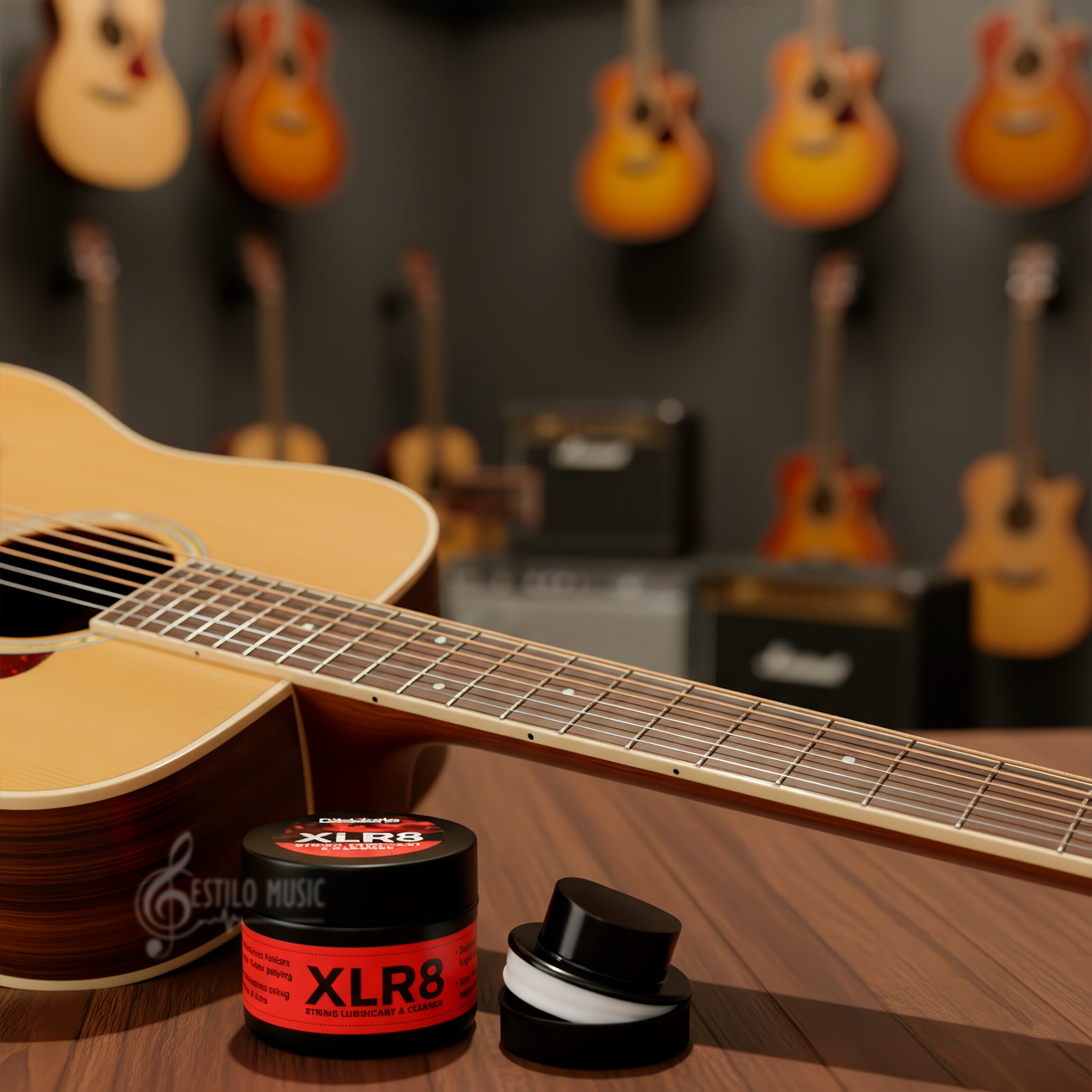 Limpiador De Cuerdas Daddario Pw-xlr8-01 con aplicador lubricante para guitarra y bajo, modelo PW-XLR8-01.