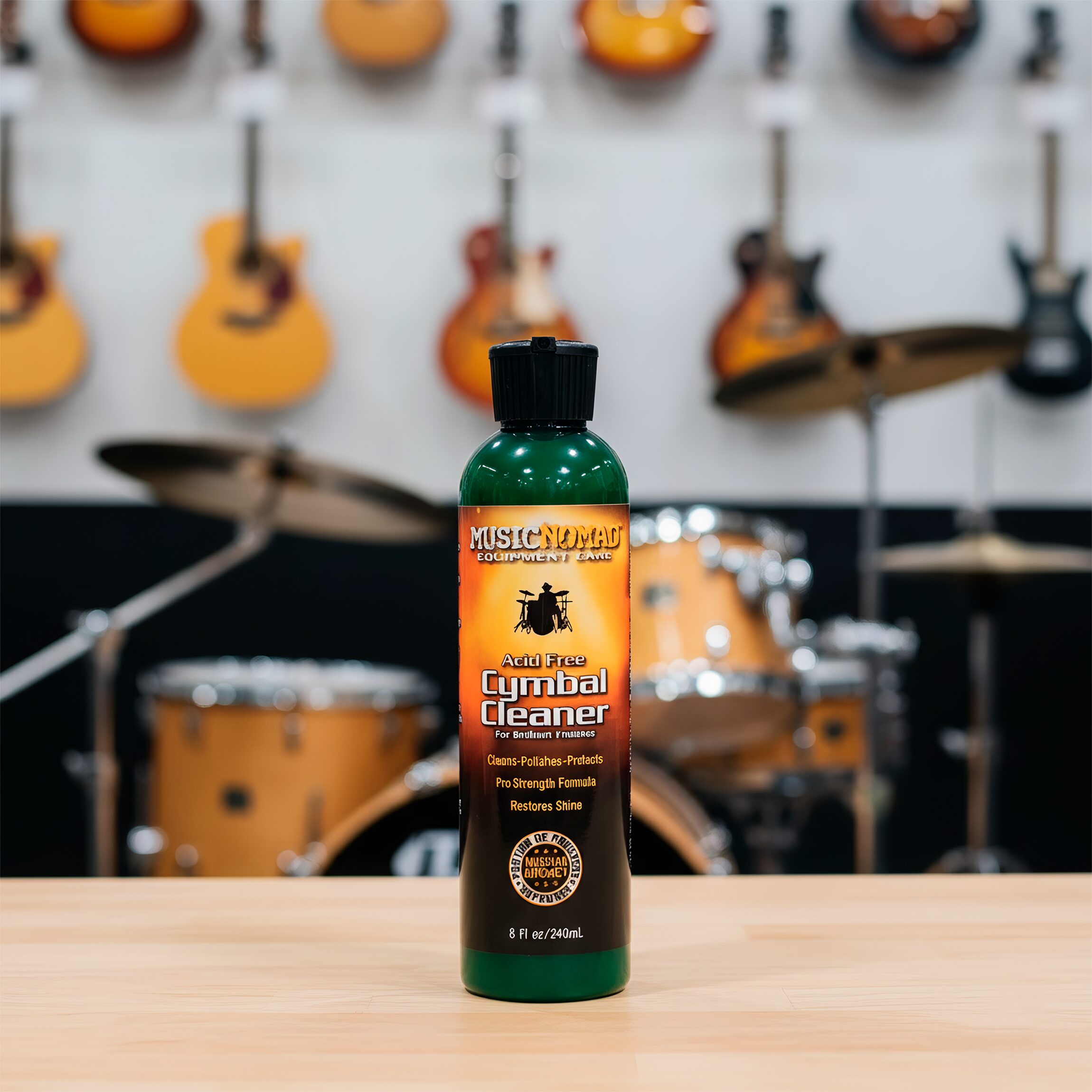 Limpiador Platillos Music Nomad Cymbal Cleaner MN111 limpia, pule y protege platillos, incluye franela de microfibra.