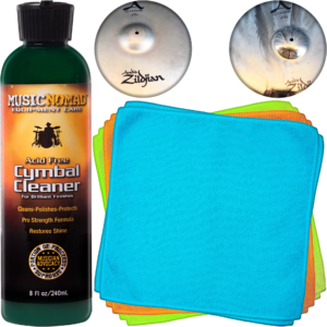 Limpiador Platillos Music Nomad Cymbal Cleaner MN111 limpia, pule y protege platillos, incluye franela de microfibra.
