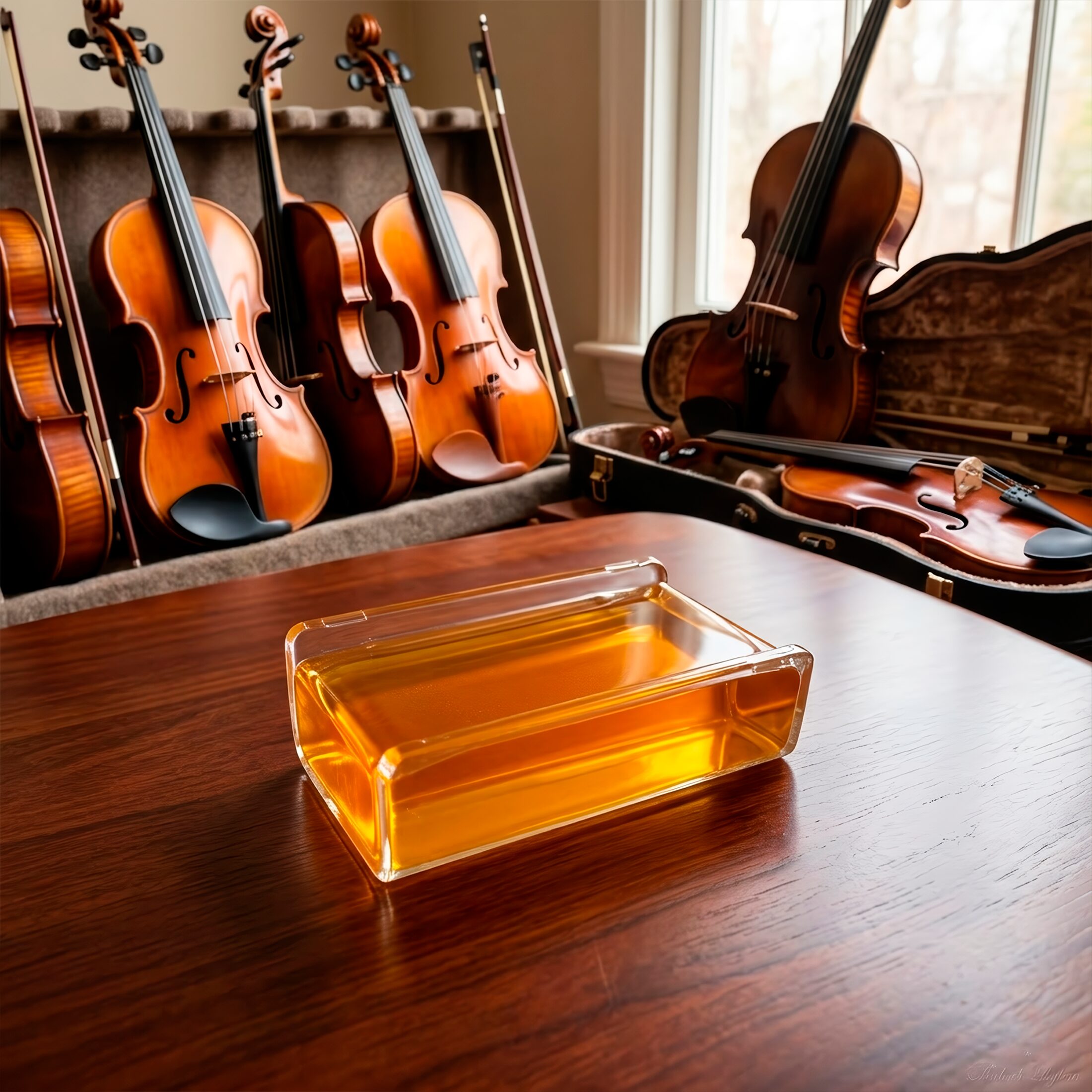 Brea Colofonia P/ Violin Rosin Resina marca Estilo Music con caja de madera premium resina natural para arco de violín viola y cello Brea Colofonia P/ Violin Rosin Resina natural con estuche de madera para arco de instrumentos de cuerda marca Estilo Music