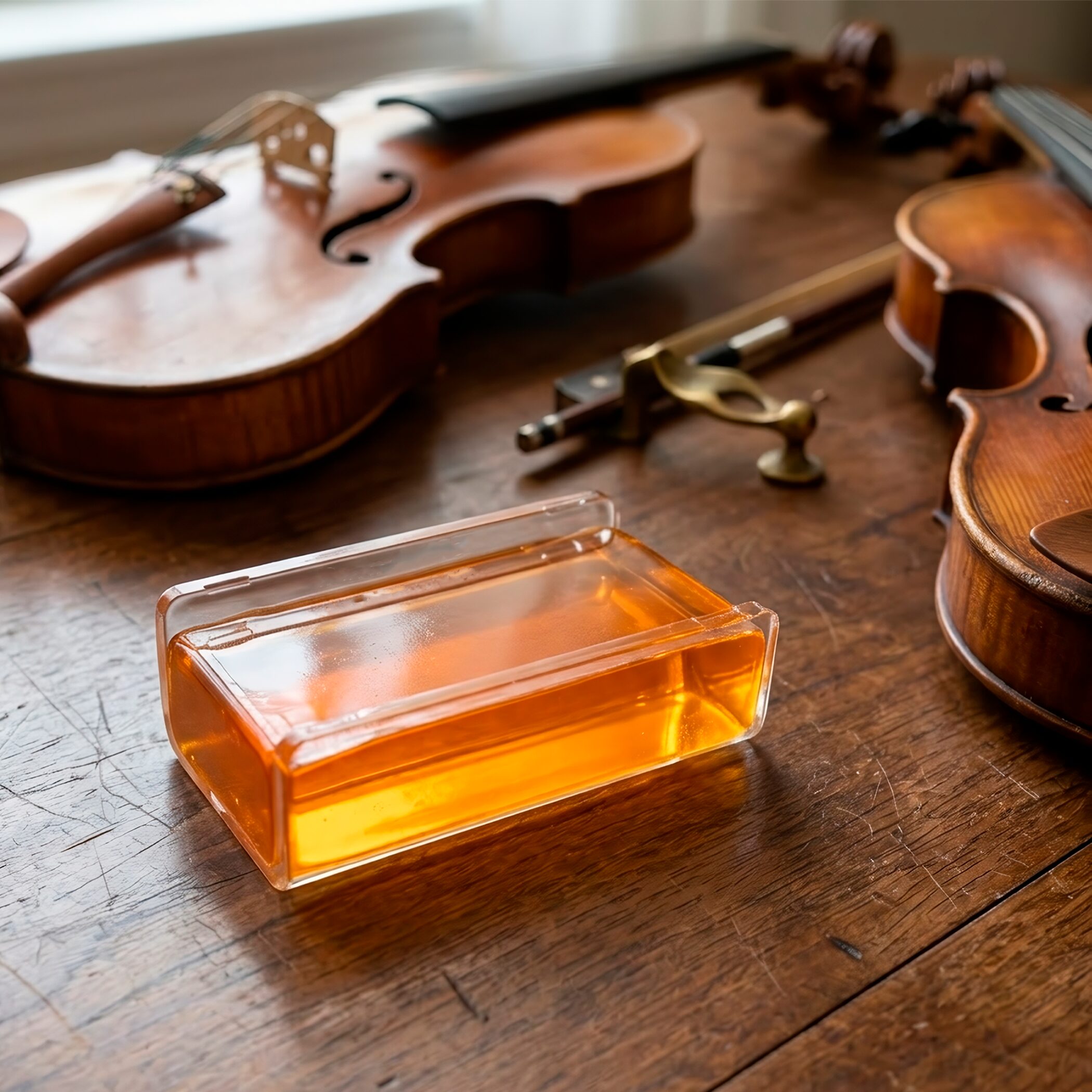 Brea Colofonia P/ Violin Rosin Resina marca Estilo Music con caja de madera premium resina natural para arco de violín viola y cello Brea Colofonia P/ Violin Rosin Resina natural con estuche de madera para arco de instrumentos de cuerda marca Estilo Music