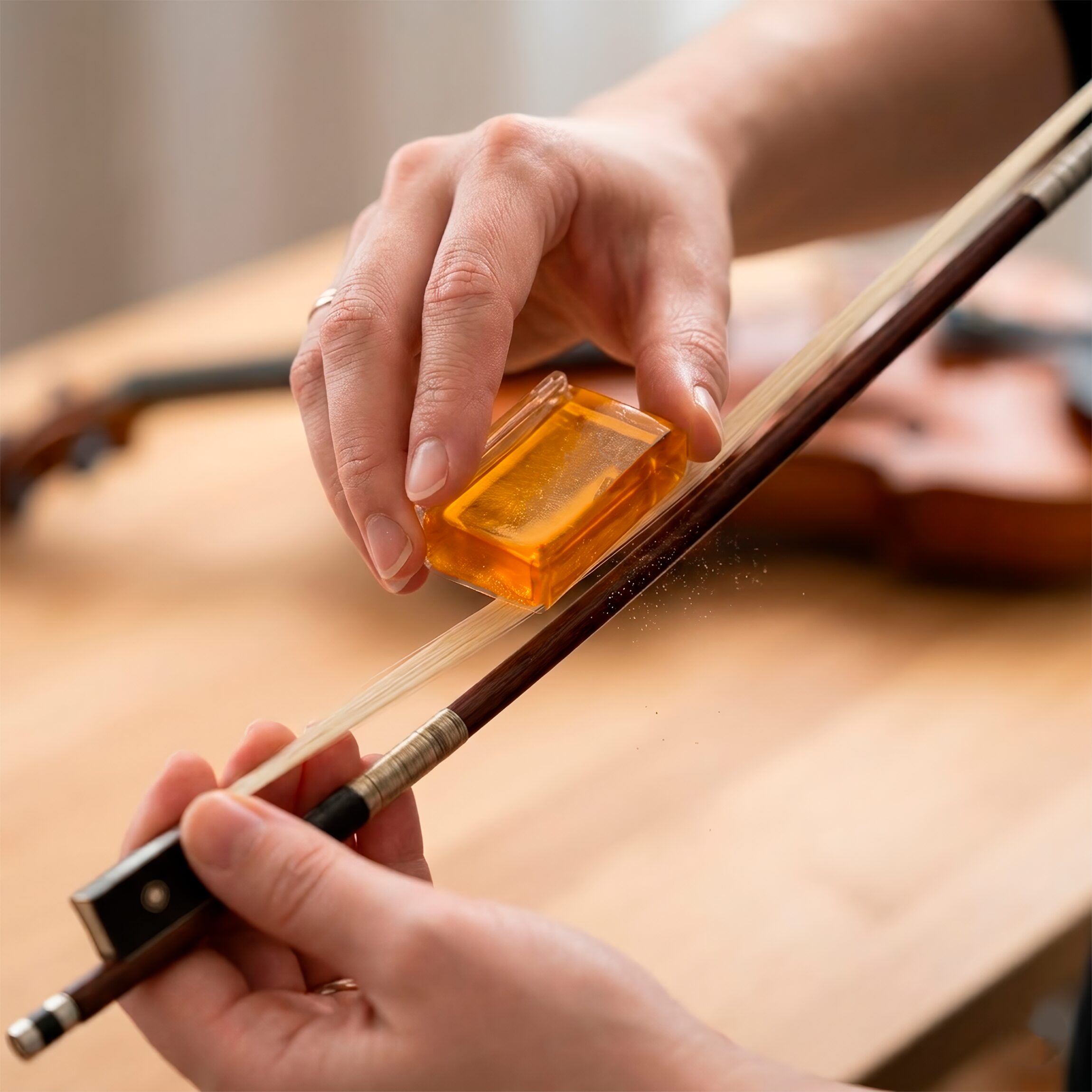 Brea Colofonia P/ Violin Rosin Resina marca Estilo Music con caja de madera premium resina natural para arco de violín viola y cello Brea Colofonia P/ Violin Rosin Resina natural con estuche de madera para arco de instrumentos de cuerda marca Estilo Music