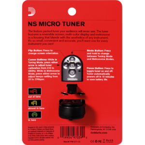 Afinador Guitarra PW-CT-12 MICRO Daddario uso en guitarra bajo ukulele AFINADOR EN UN BLISTER