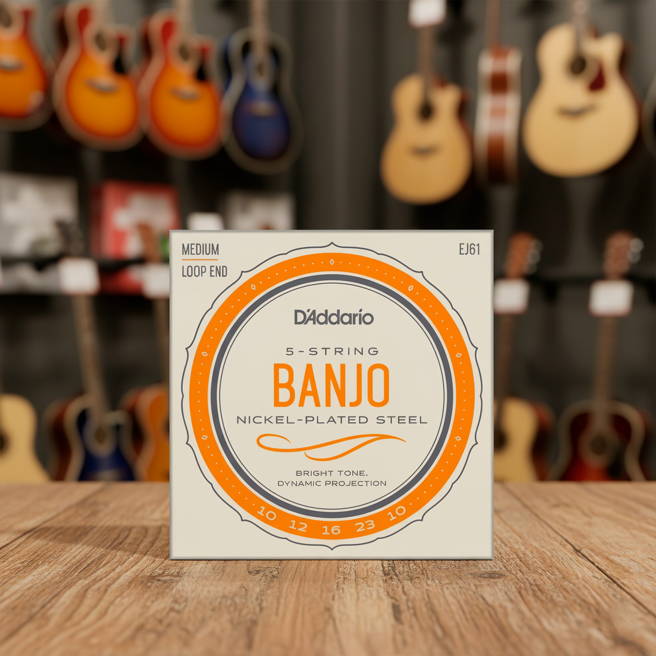 Cuerdas Banjo EJ61 Daddario juego para banjo de 5 cuerdas con acero niquelado y tono brillante. Juego de Cuerdas Banjo Daddario modelo EJ-61 con construcción loopend para ajuste universal EJ61
