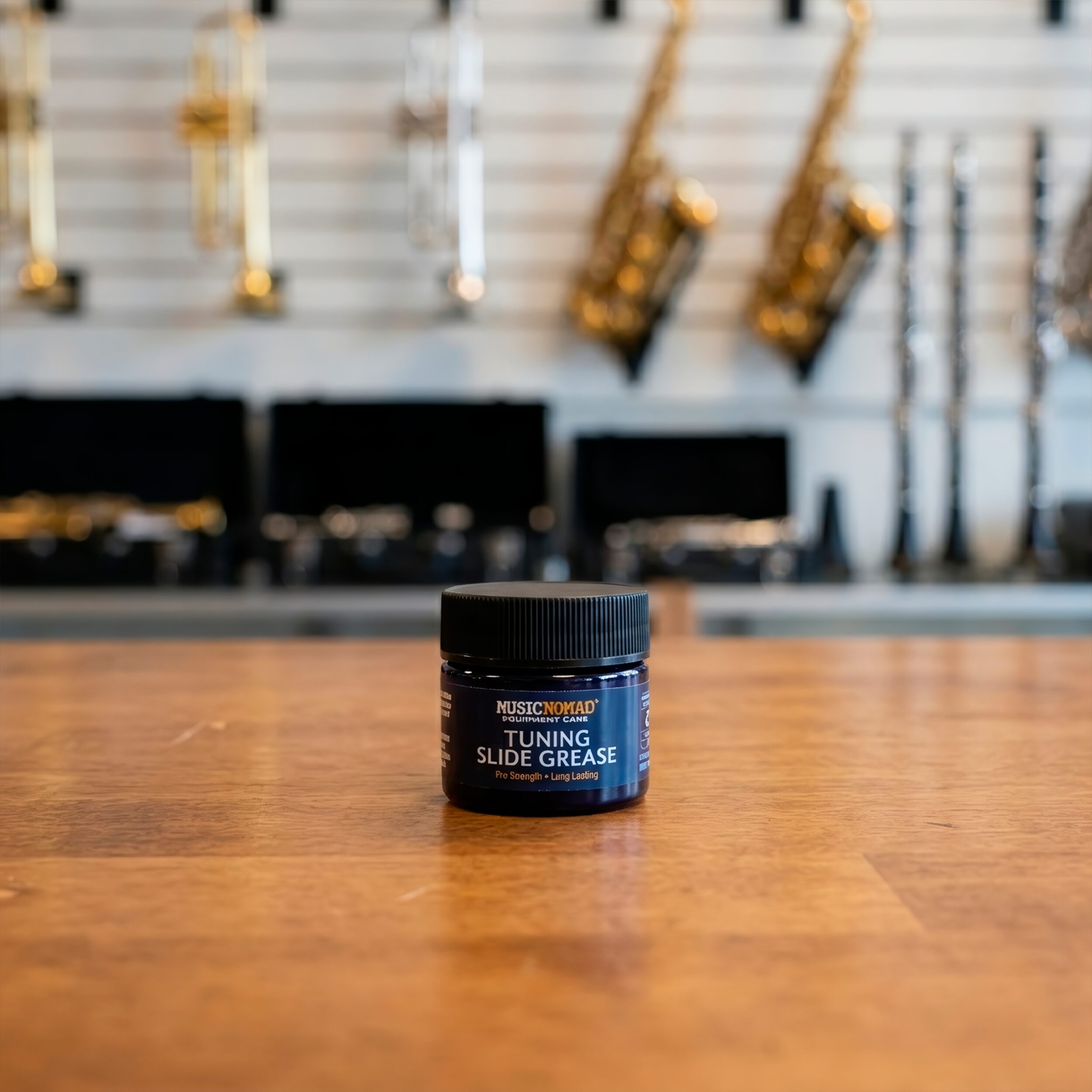 Grasa para bombas afinacion Music Nomad MN705, lubricante sintético 15 ml sin silicona ni lanolina para instrumentos de viento metal exhibida en mostrador