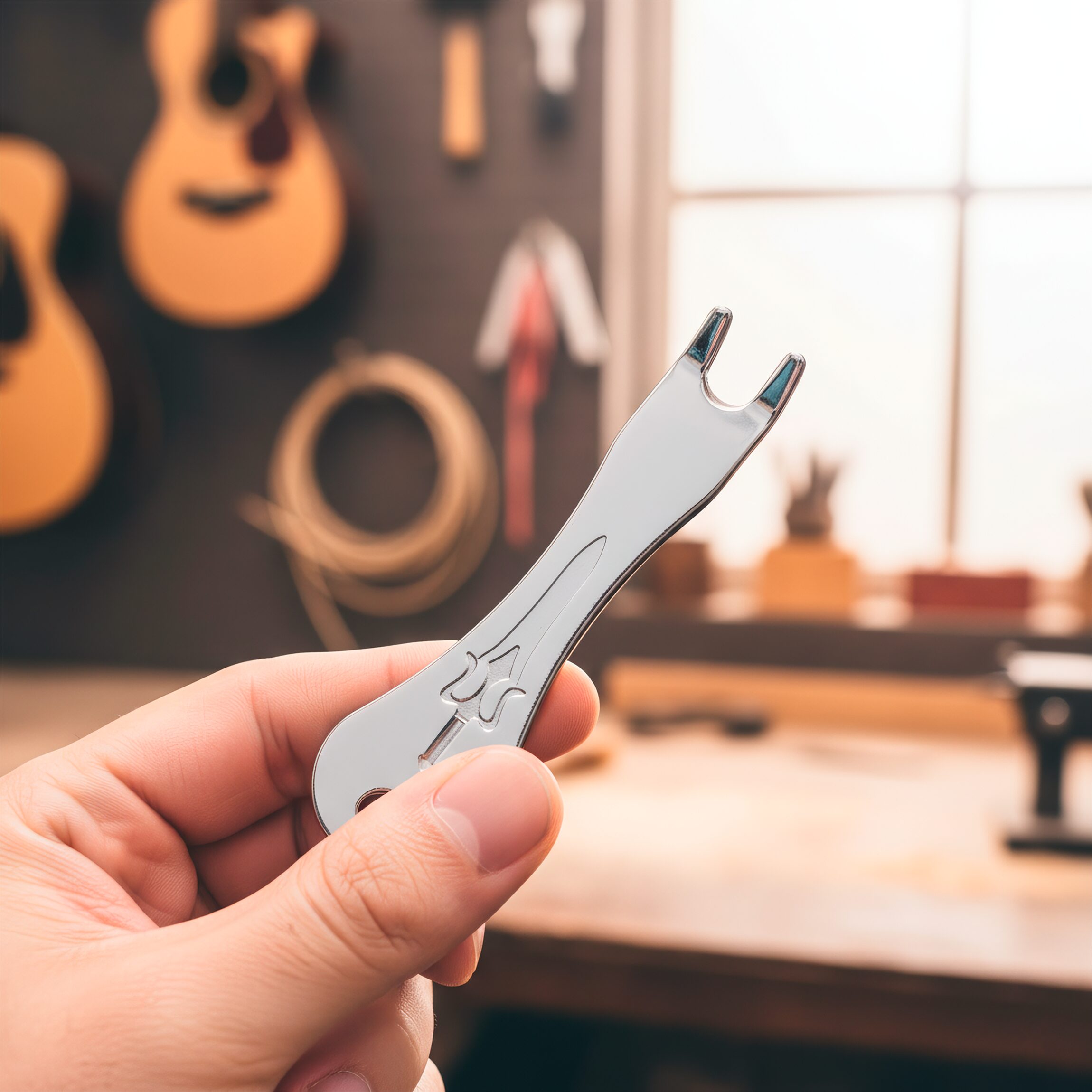 Quita Pines De Guitarra Puente de acero inoxidable para extraer clavijas de guitarra acústica sin dañar el instrumento