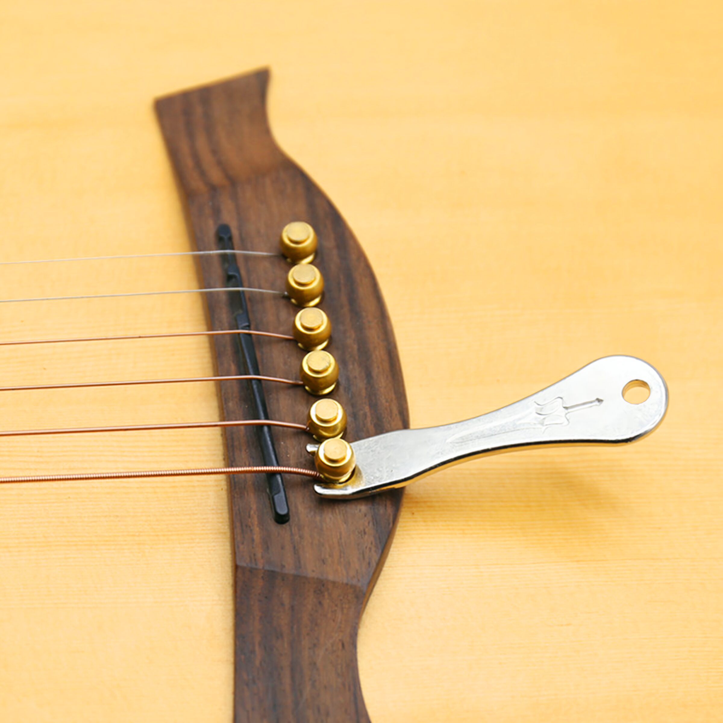 Quita Pines De Guitarra Puente de acero inoxidable para extraer clavijas de guitarra acústica sin dañar el instrumento