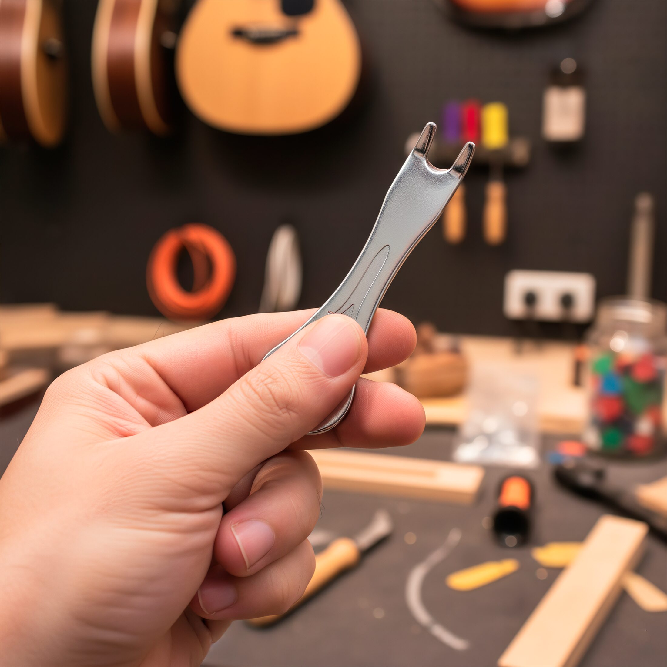 Quita Pines De Guitarra Puente de acero inoxidable para extraer clavijas de guitarra acústica sin dañar el instrumento