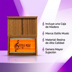 Brea Colofonia P/ Violin Rosin Resina marca Estilo Music con caja de madera premium resina natural para arco de violín viola y cello Brea Colofonia P/ Violin Rosin Resina natural con estuche de madera para arco de instrumentos de cuerda marca Estilo Music