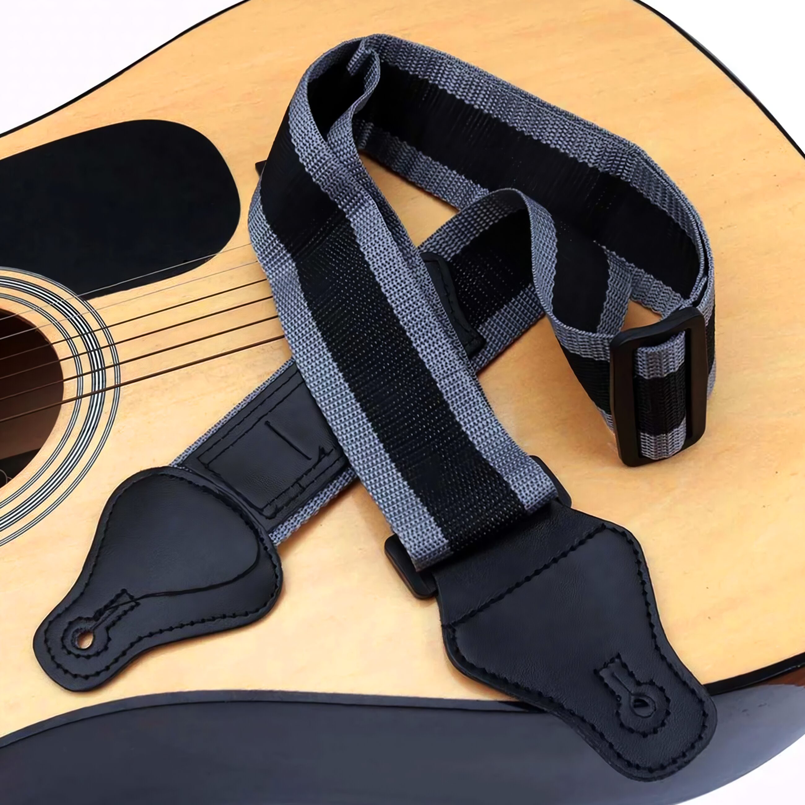 Correa Tali P/ Guitarra Con Porta Puas Estilo Music ajustable para guitarra acústica, eléctrica, bajo y ukelele con diseño colorido