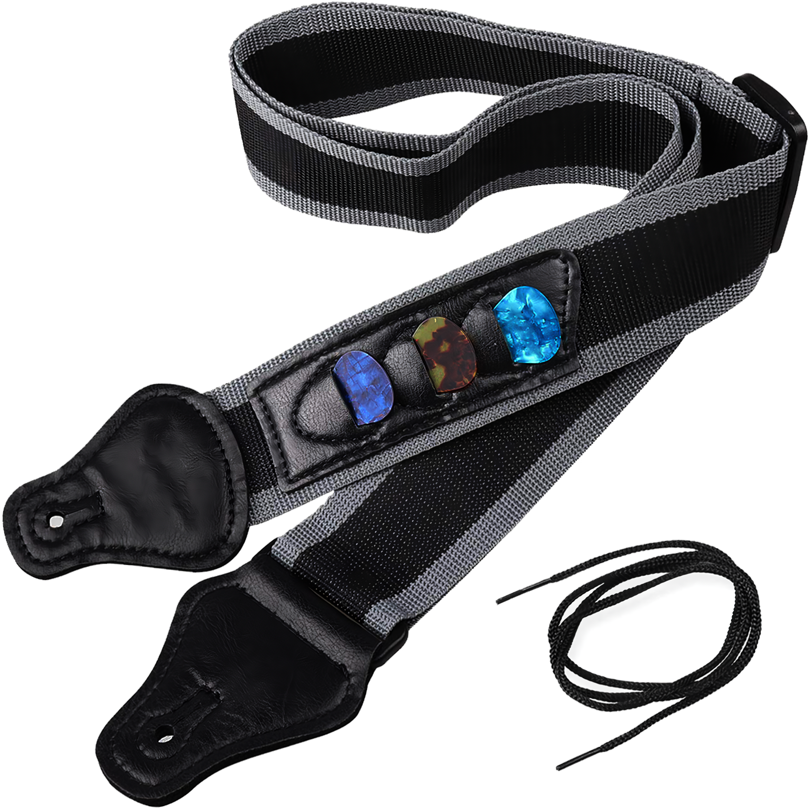 Correa Tali P/ Guitarra Con Porta Puas Estilo Music ajustable para guitarra acústica, eléctrica, bajo y ukelele con diseño colorido