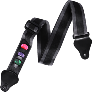 Correa Tali P/ Guitarra Con Porta Puas Estilo Music ajustable para guitarra acústica, eléctrica, bajo y ukelele con diseño colorido