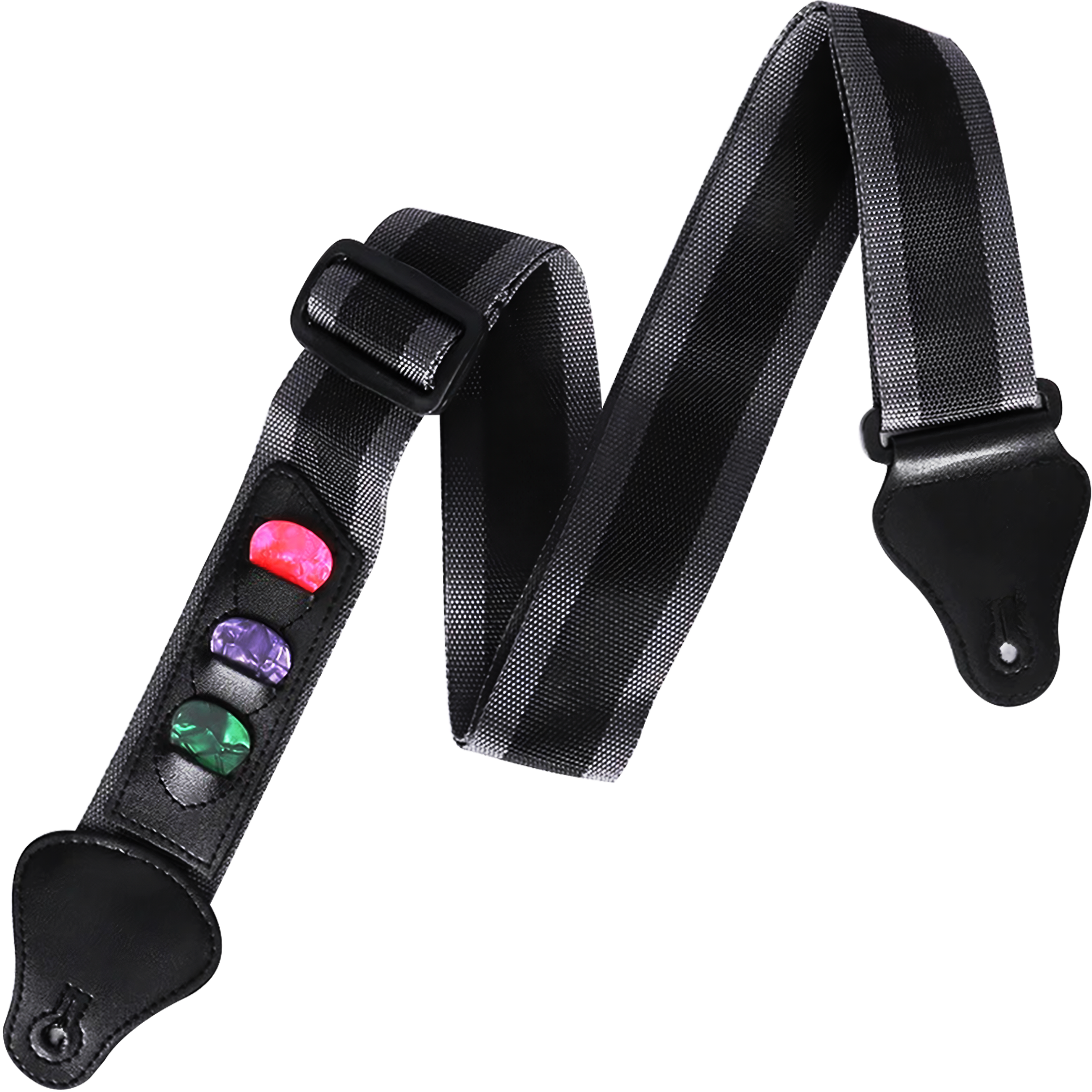 Correa Tali P/ Guitarra Con Porta Puas Estilo Music ajustable para guitarra acústica, eléctrica, bajo y ukelele con diseño colorido