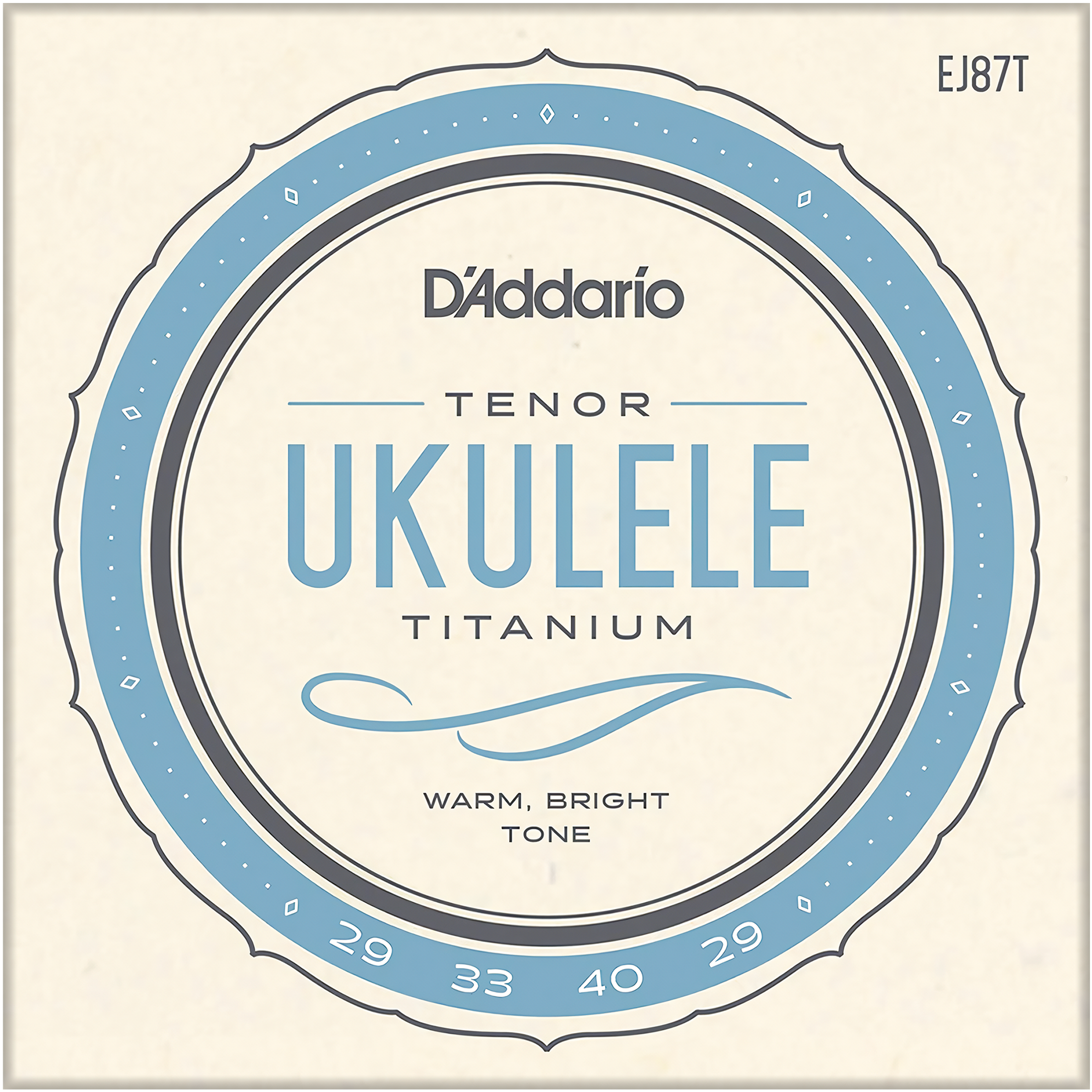 Cuerdas para Ukulele Daddario EJ87T de titanio para ukulele tenor con afinación estándar GCEA y sonido brillante de alta proyección.