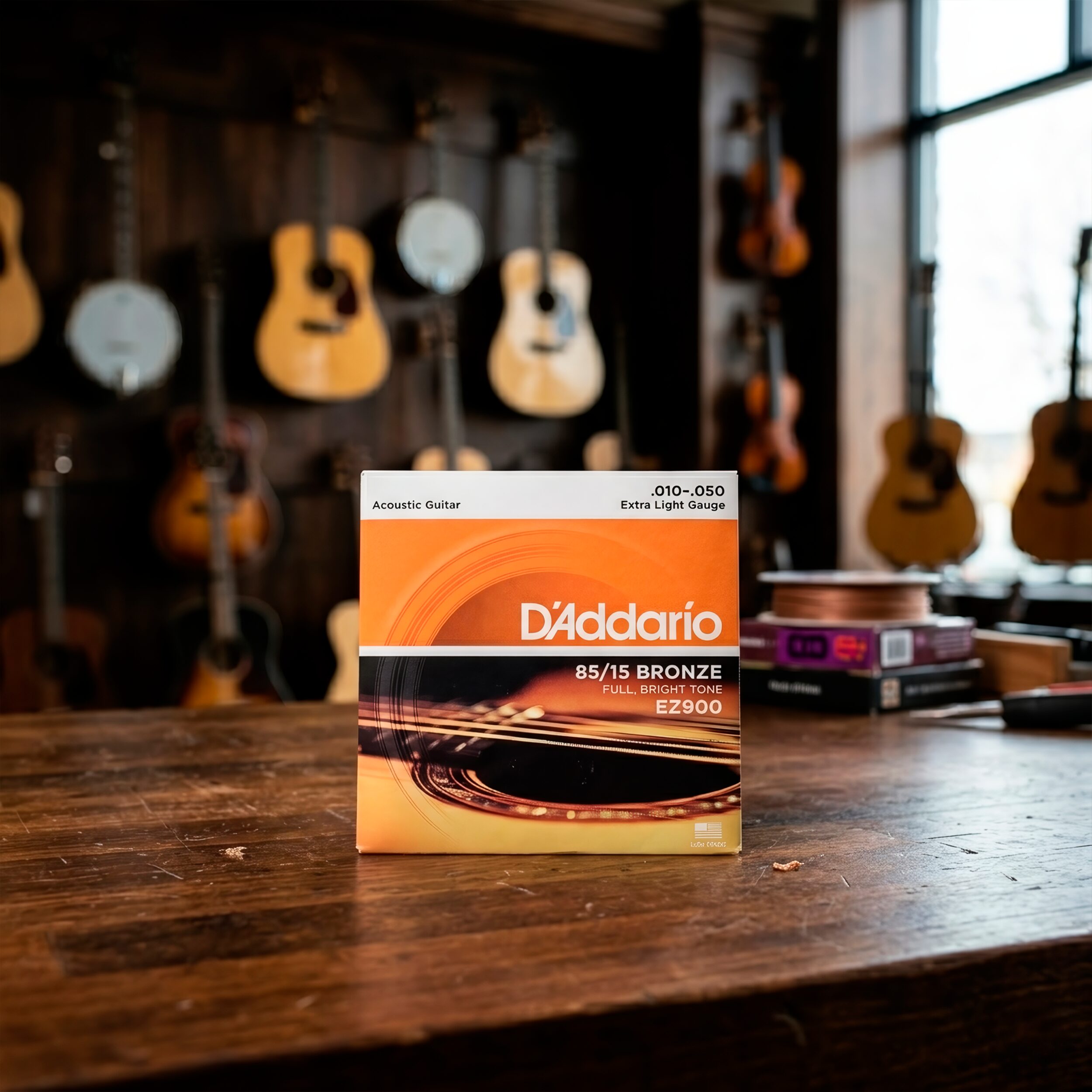 D’Addario EZ900 cuerdas acústicas 85/15 Bronze, calibre extra light .010-.050, tono balanceado y gran proyección daddario