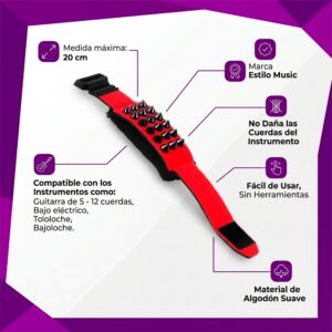 Fretwrap Muteador De Guitarra De 20 cm ajustable para guitarra, bajo y instrumentos de cuerdas con reducción de ruidos y armónicos