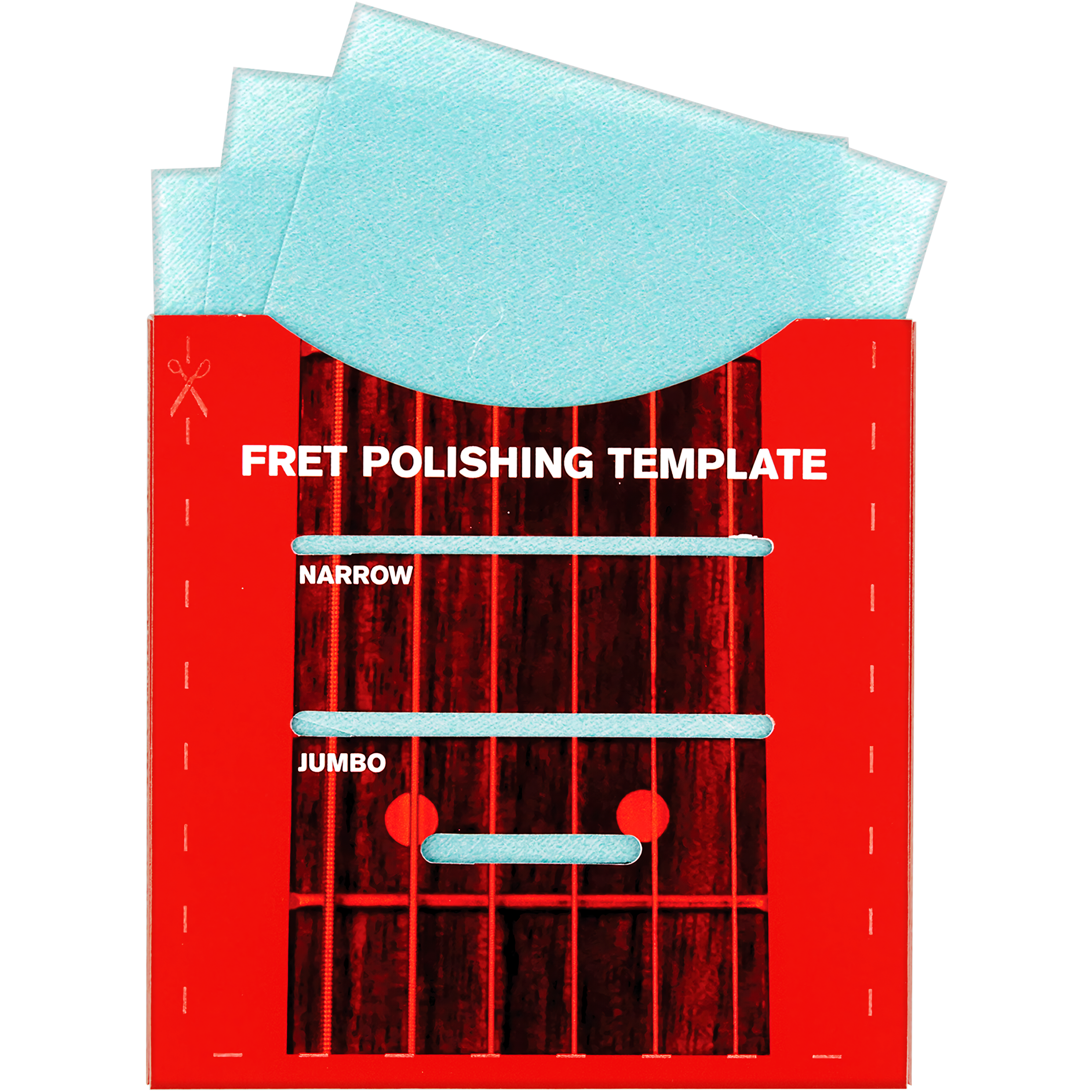 Limpiador de Trastes Guitarra Daddario PW-FRP con sistema de pulido profesional y 5 paños especiales para restaurar trastes.