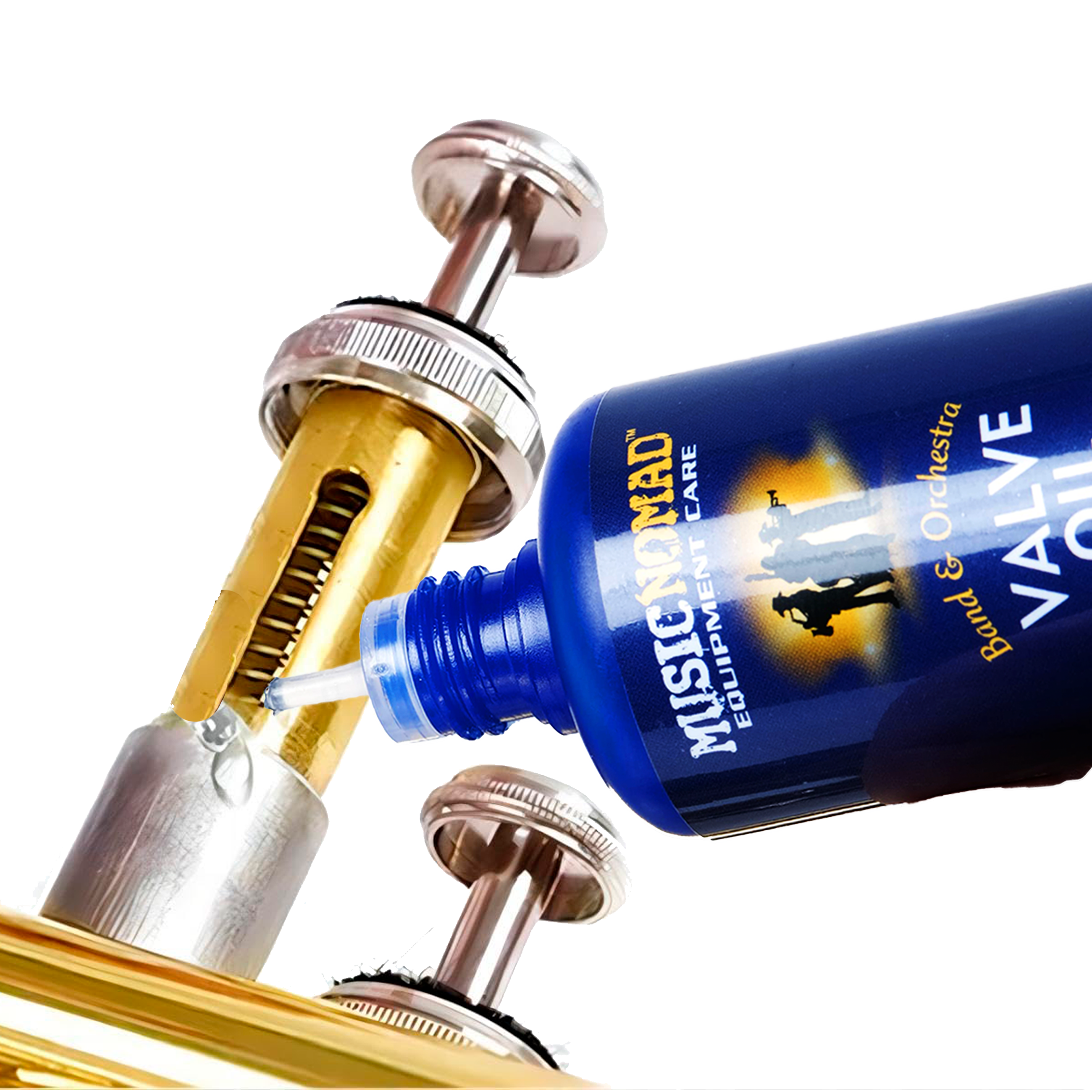 Aceite Lubrica Émbolos Music Nomad MN703 para válvulas de trompeta y metales con fórmula sintética de larga duración de 60 ml