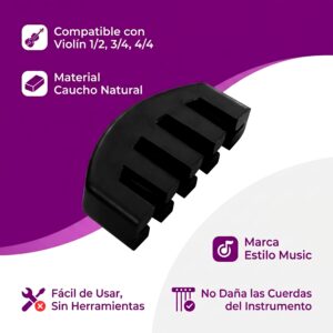 Muteador Violin Fretwrap silenciador para violín 4/4 y 3/4, material suave sin dañar cuerdas