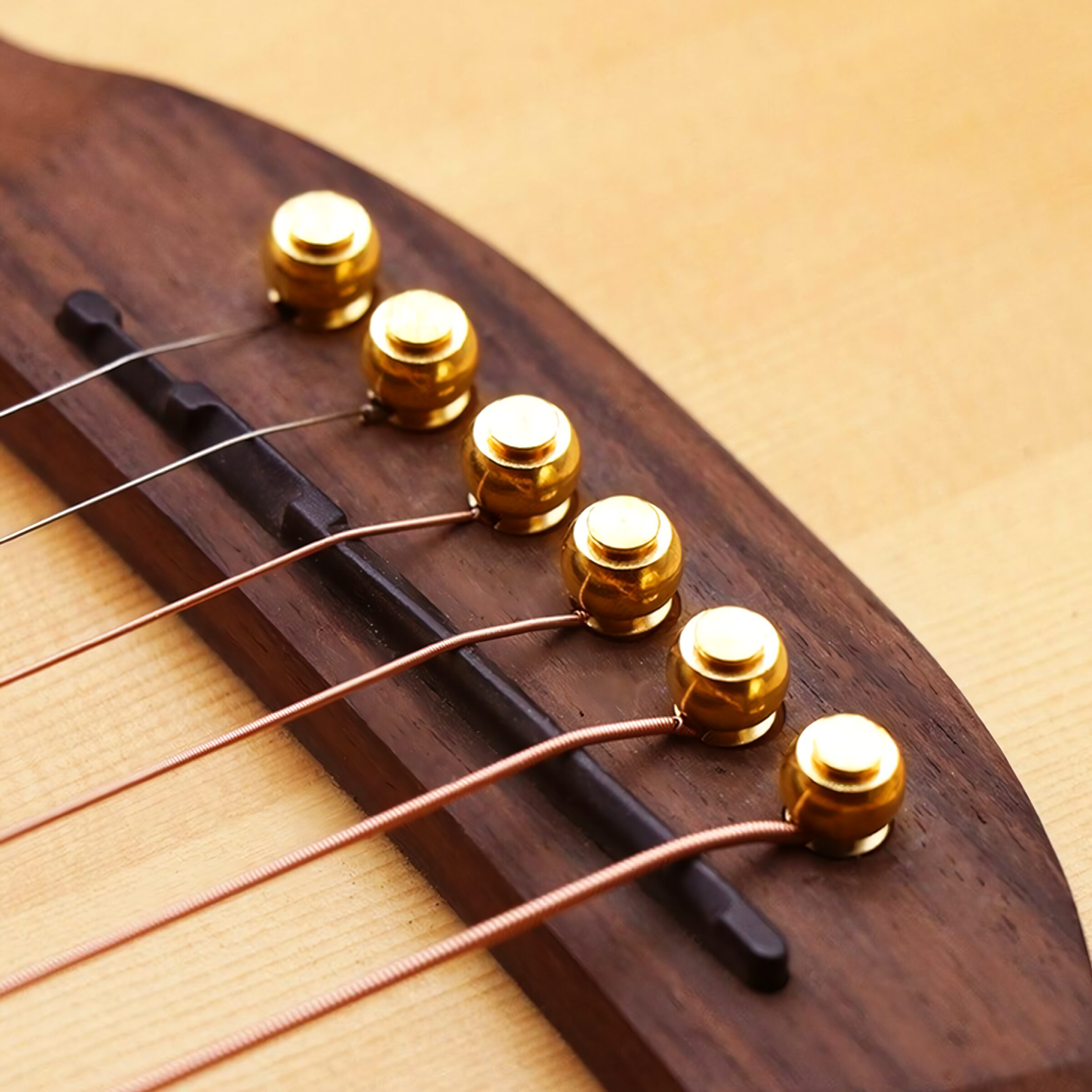 Pines Clavijas de Guitarra P/ Puente de latón dorado para guitarra acústica y docerola paquete con 6 piezas resistentes