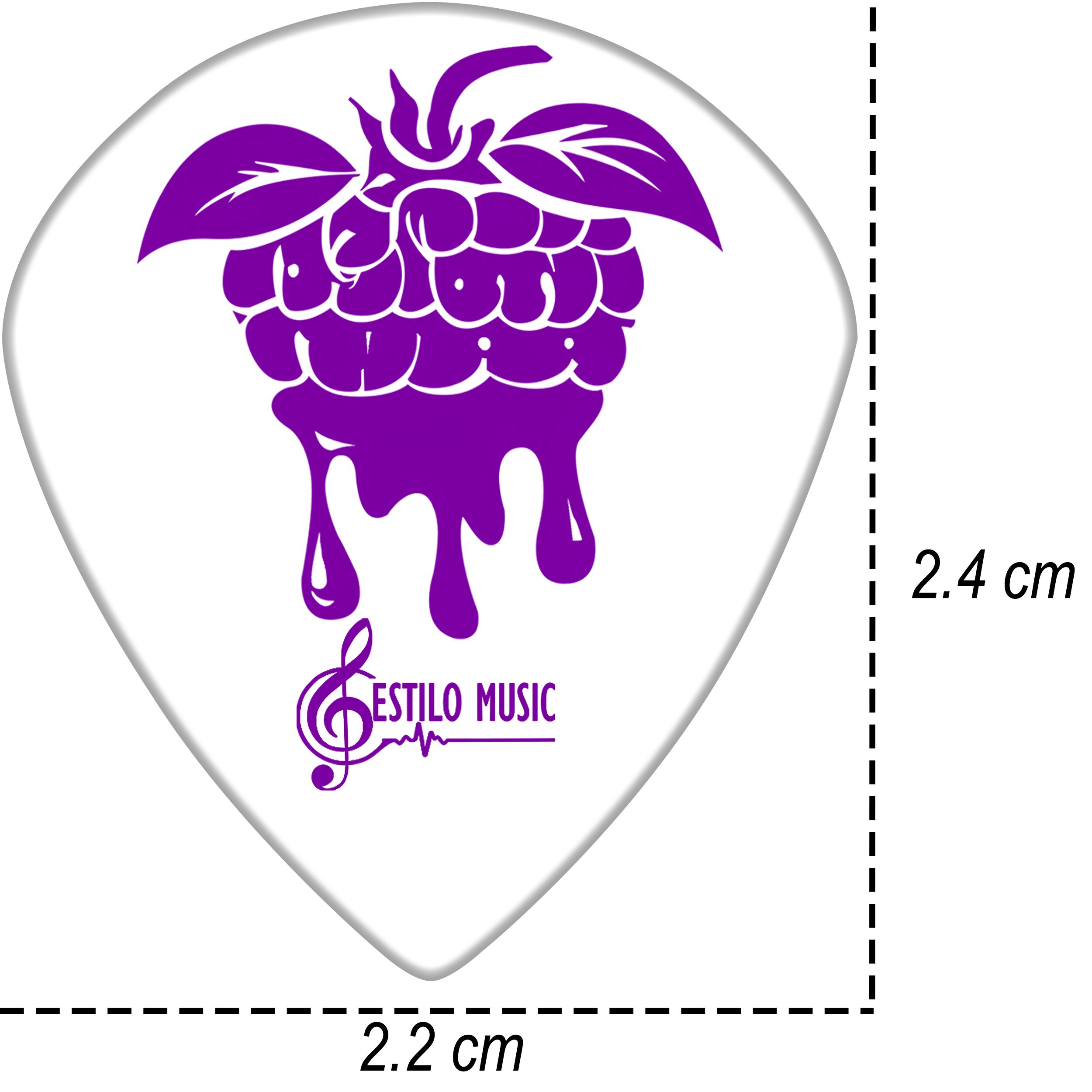 Paq De 10 Plumillas Jazz III 3 Derlin marca Estilo Music colección Cherry color blanco para guitarra y ejecuciones rápidas.