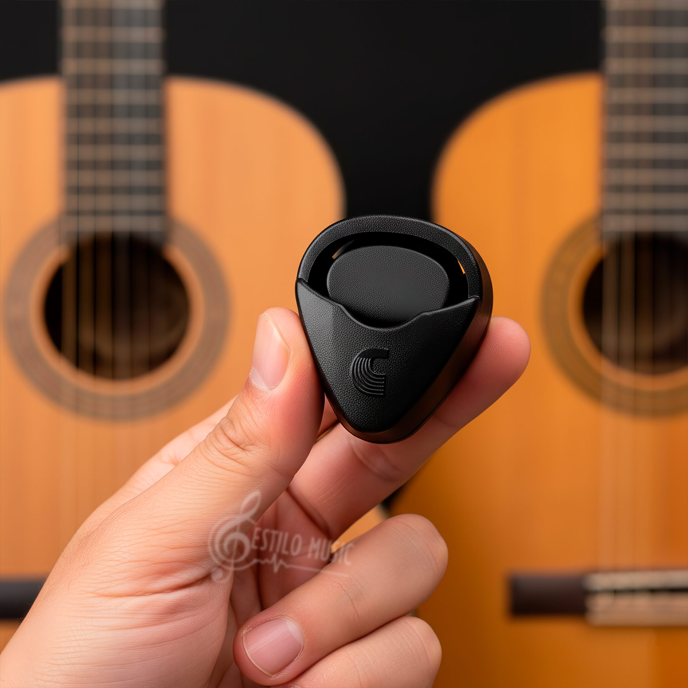 Porta Plumillas PW-PH-01 Daddario para guitarra y bajo con diseño compacto y capacidad para almacenar varias púas.