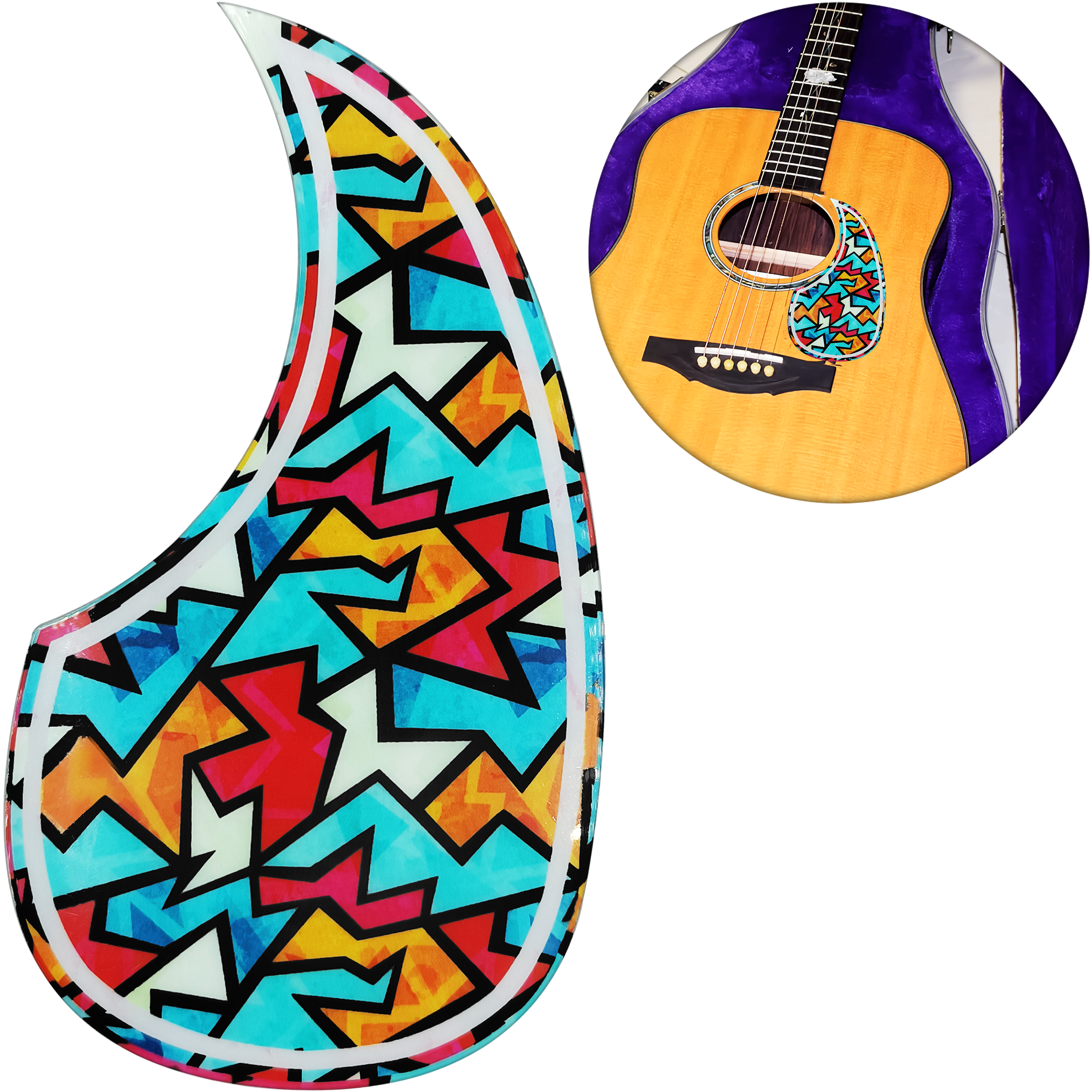 Protector de Guitarra Golpeador Pickguard EM autoadhesivo para guitarra acústica y clásica contra rayaduras y desgaste.