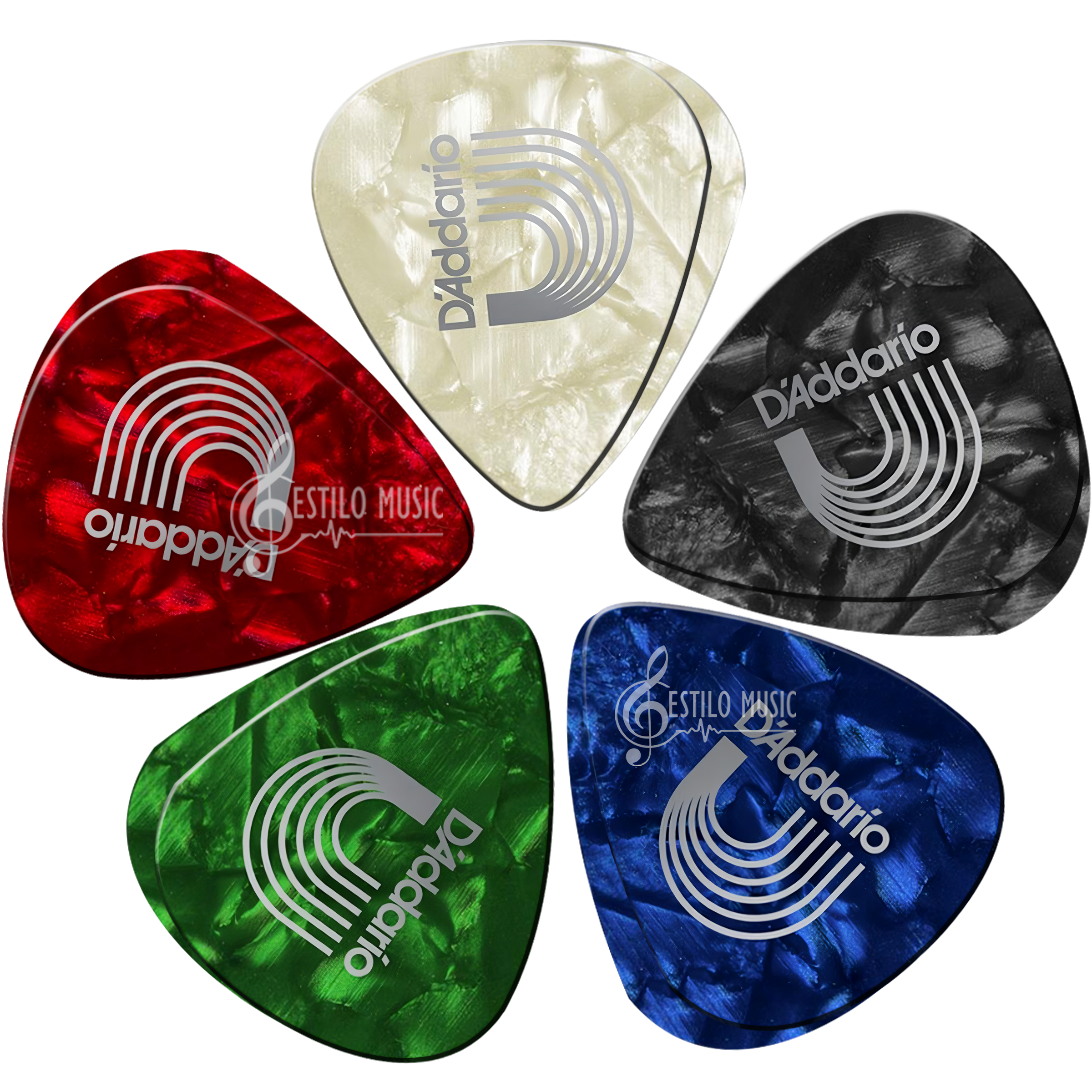 Paq De 10 Plumillas Daddario de celuloide con forma estándar para mejor comodidad y control en guitarra1CAP2-10 1CAP4-10