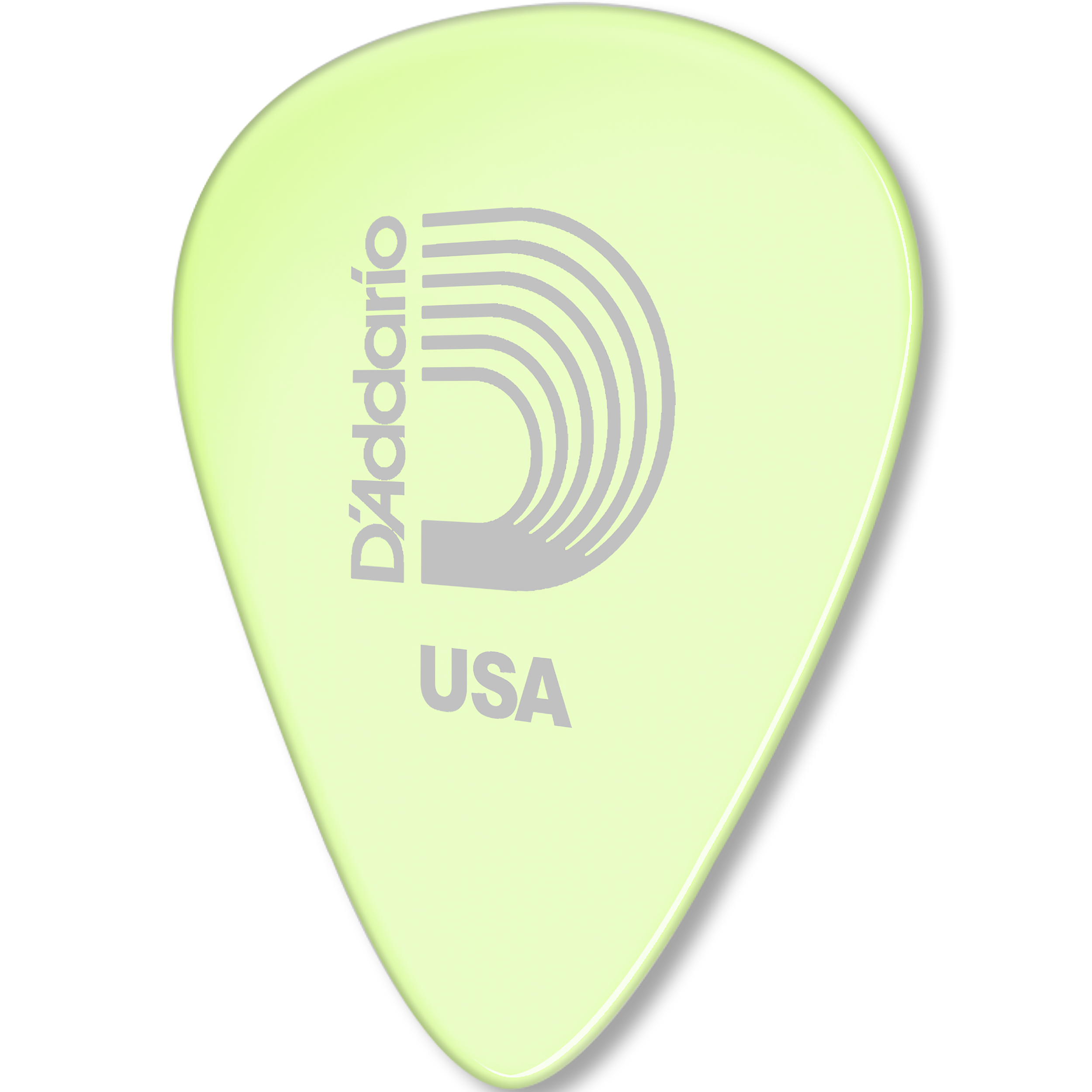 10 Plumillas Daddario Puas fluorescentes para guitarra modelo 1CCG4-10 que brillan en la oscuridad con material celuloide de 0.7 mm