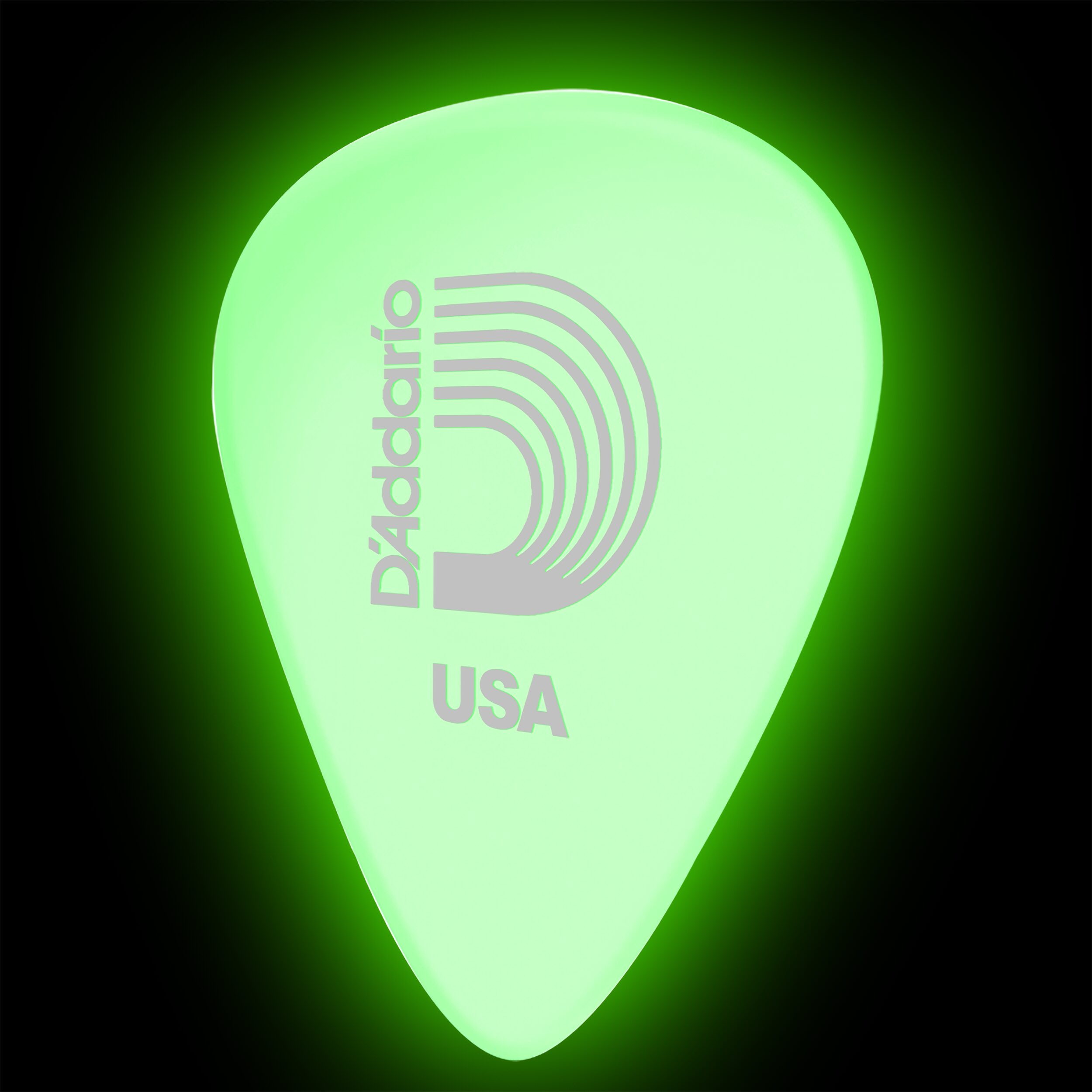 10 Plumillas Daddario Puas fluorescentes para guitarra modelo 1CCG4-10 que brillan en la oscuridad con material celuloide de 0.7 mm