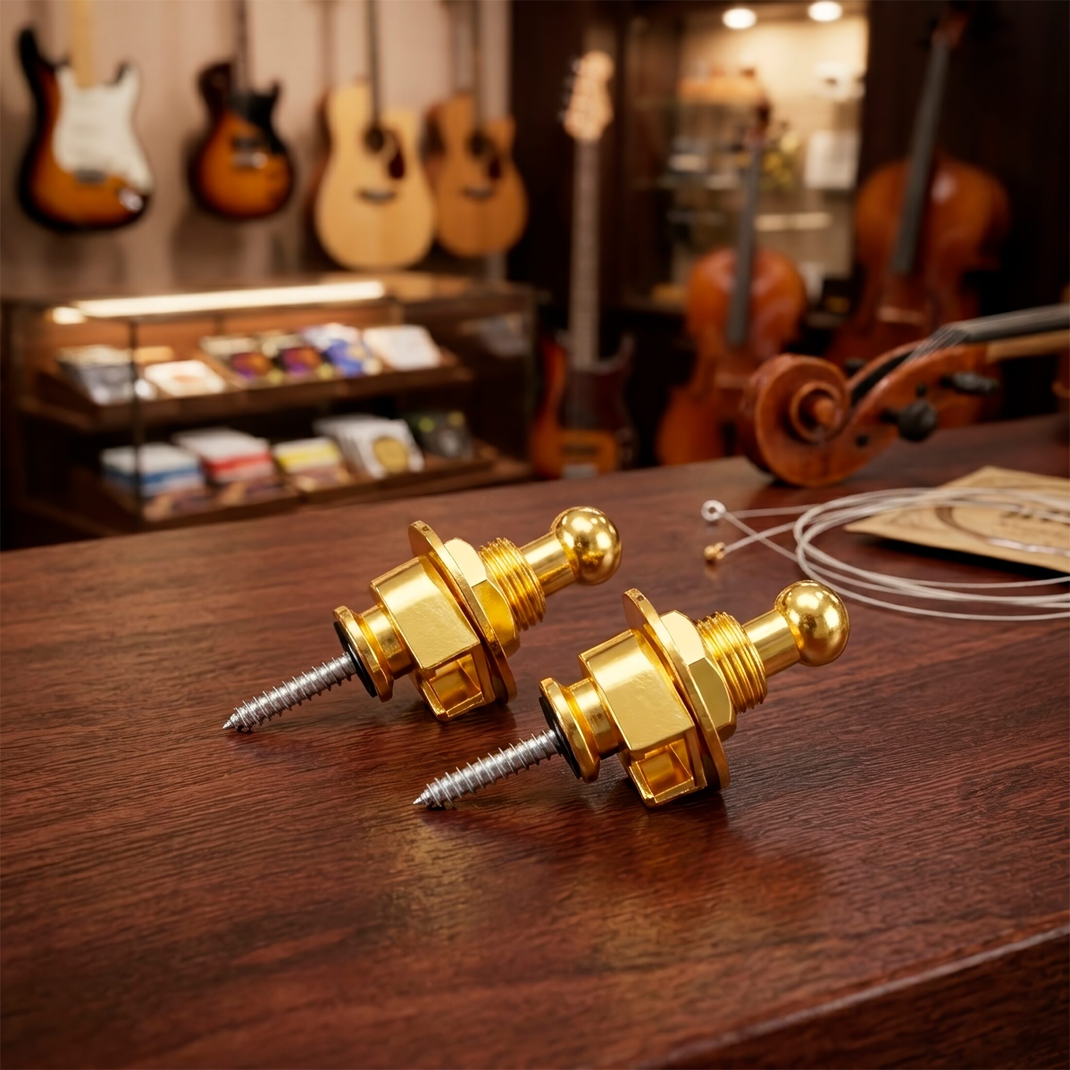 Seguros Straplocks de Guitarra de acero inoxidable con tornillos de montaje para tahalí y correa de guitarra