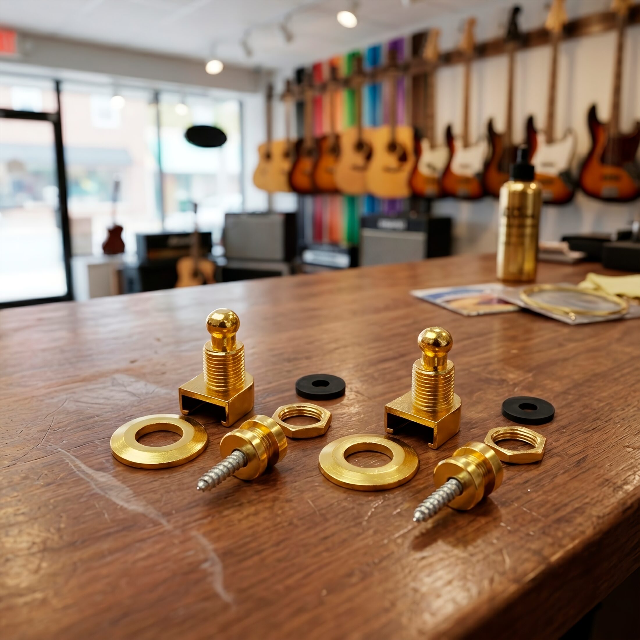 Seguros Straplocks de Guitarra de acero inoxidable con tornillos de montaje para tahalí y correa de guitarra