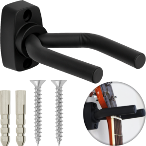Soporte de Pared Guitarra para instrumentos de cuerda ideal para guitarra acústica, bajo y ukelele, diseño robusto y seguro SOPGA
