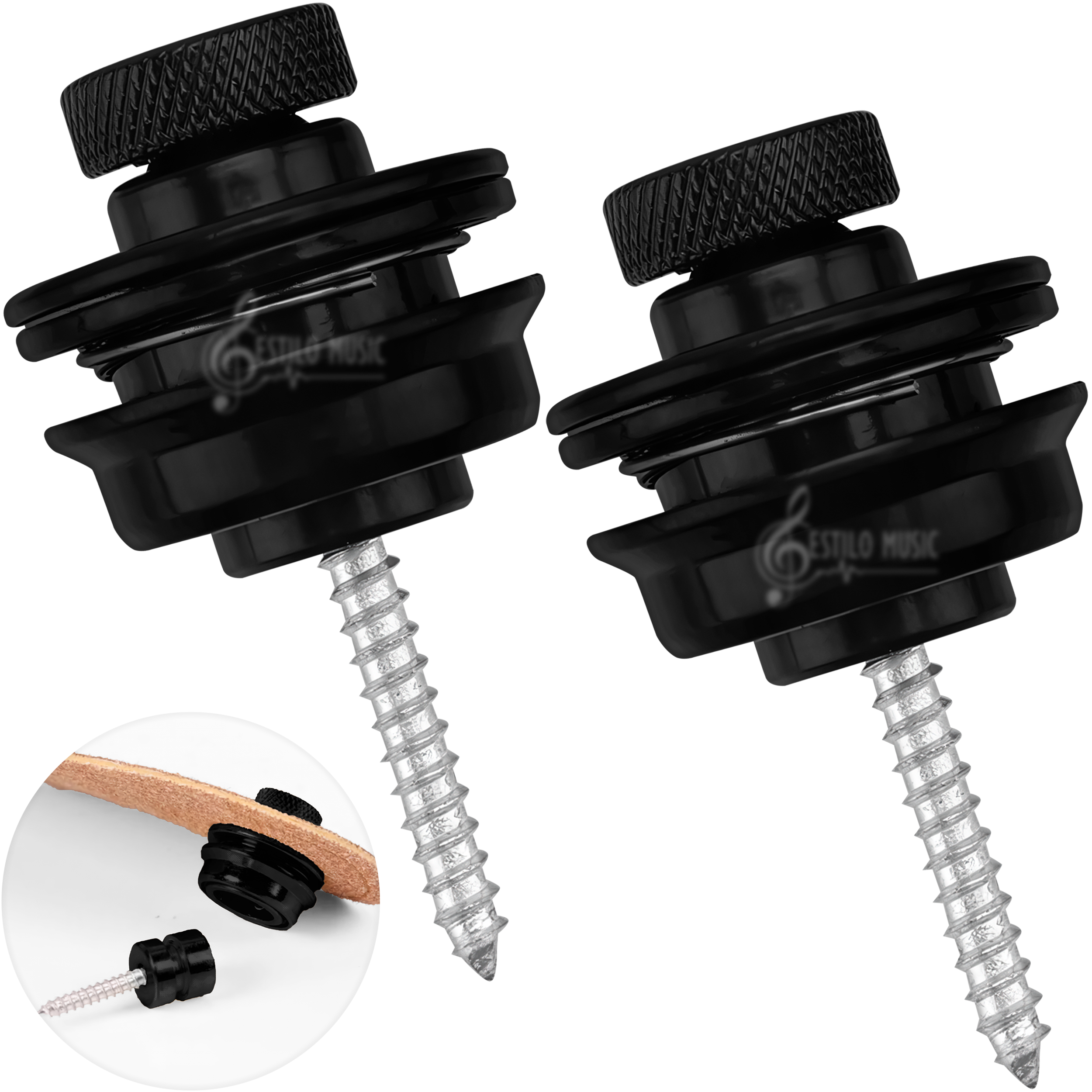 Straplocks Guitarra Seguros Tahali Correa desmontables de metal para guitarra acústica y eléctrica con tornillos de montaje