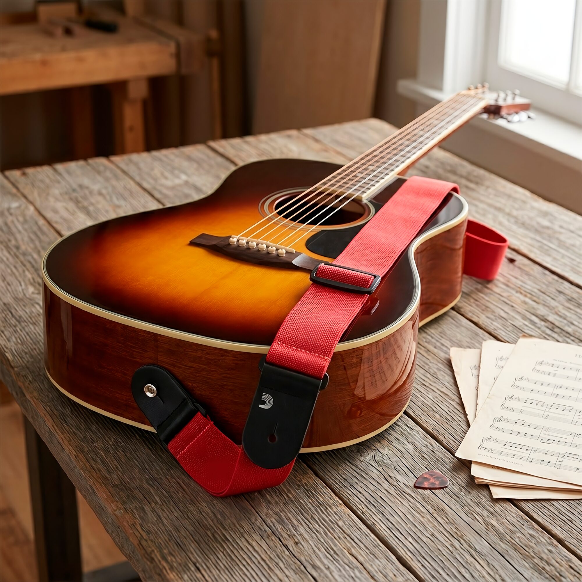 Tali Correa de Guitarra Planet Waves polipropileno negro ajustable resistente y duradero marca daddario rojo, bajo guitarra electrica bajoloche - PWS101