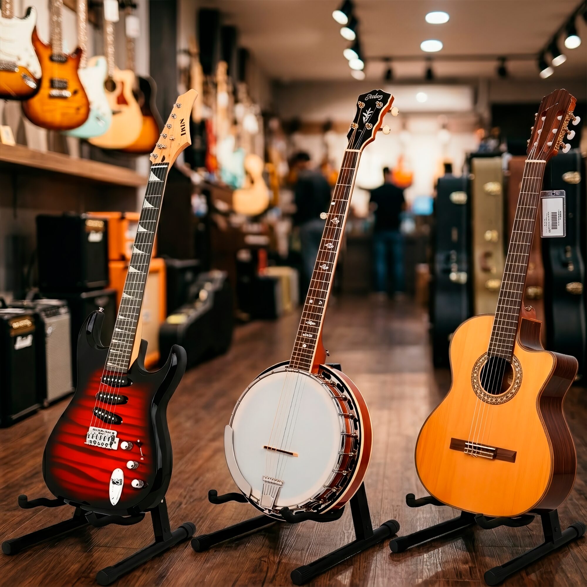 Base Soporte de Guitarra plegable metálica con recubrimiento de silicón antideslizante, diseño compacto para viaje, violin, bajo, guitarra electrica, bajoloche, banjo, mandolina RM44