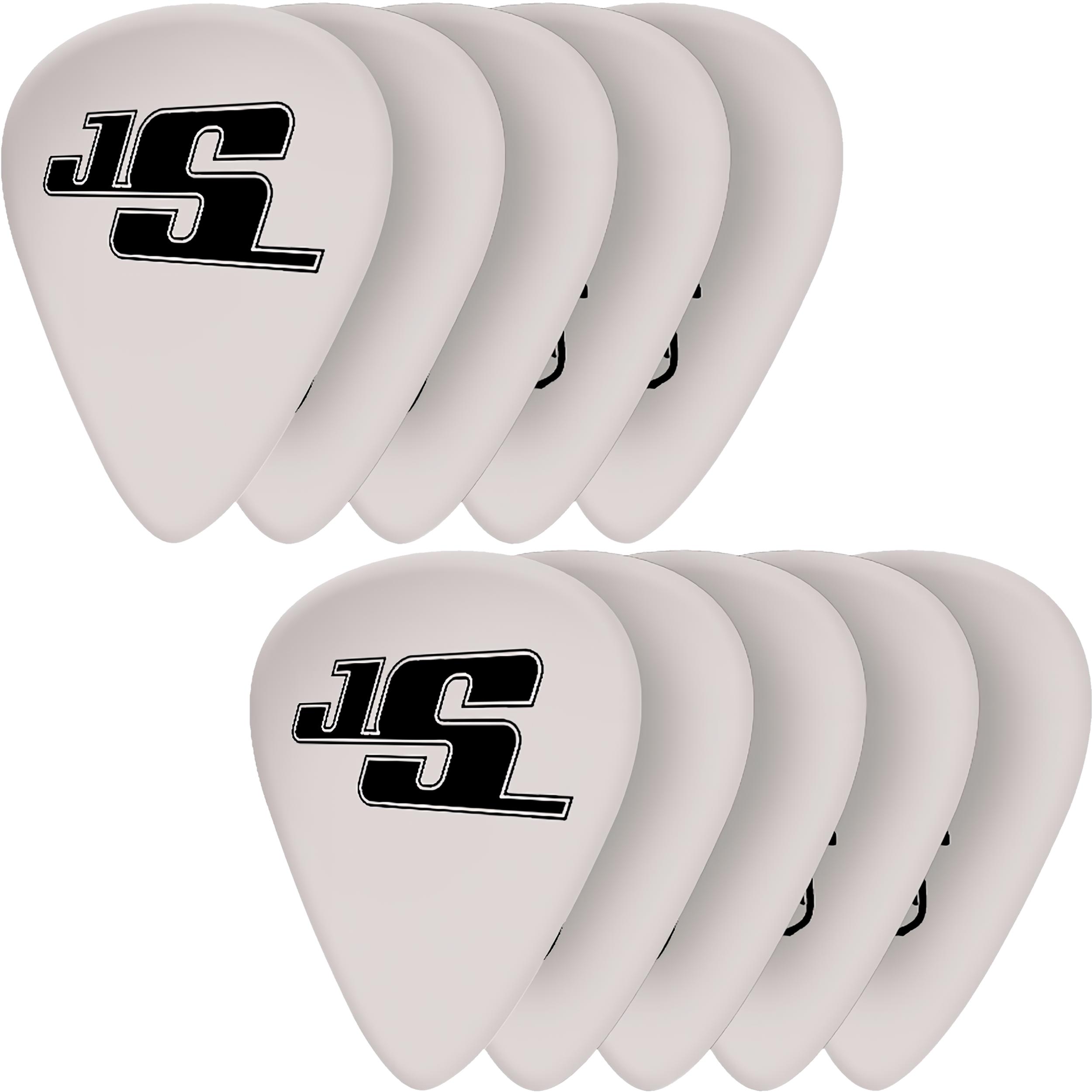 Paq 10 Puas Daddario Joe Satriani modelo 1CWH4-10JS color blanco, colección oficial del guitarrista Joe Satriani fabricadas en USA.