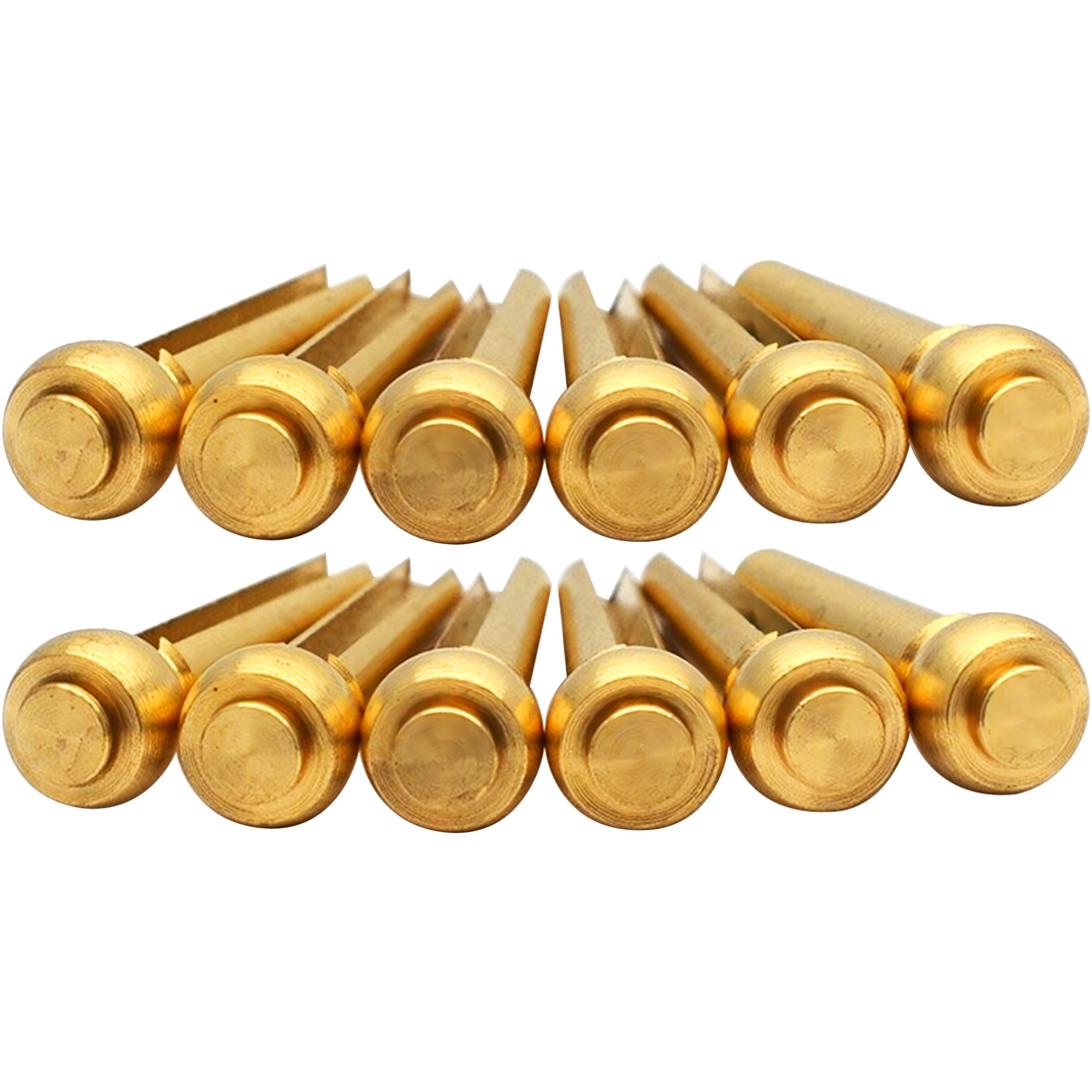 Pines Clavijas de Guitarra P/ Puente de latón dorado para guitarra acústica y docerola paquete con 6 piezas resistentes