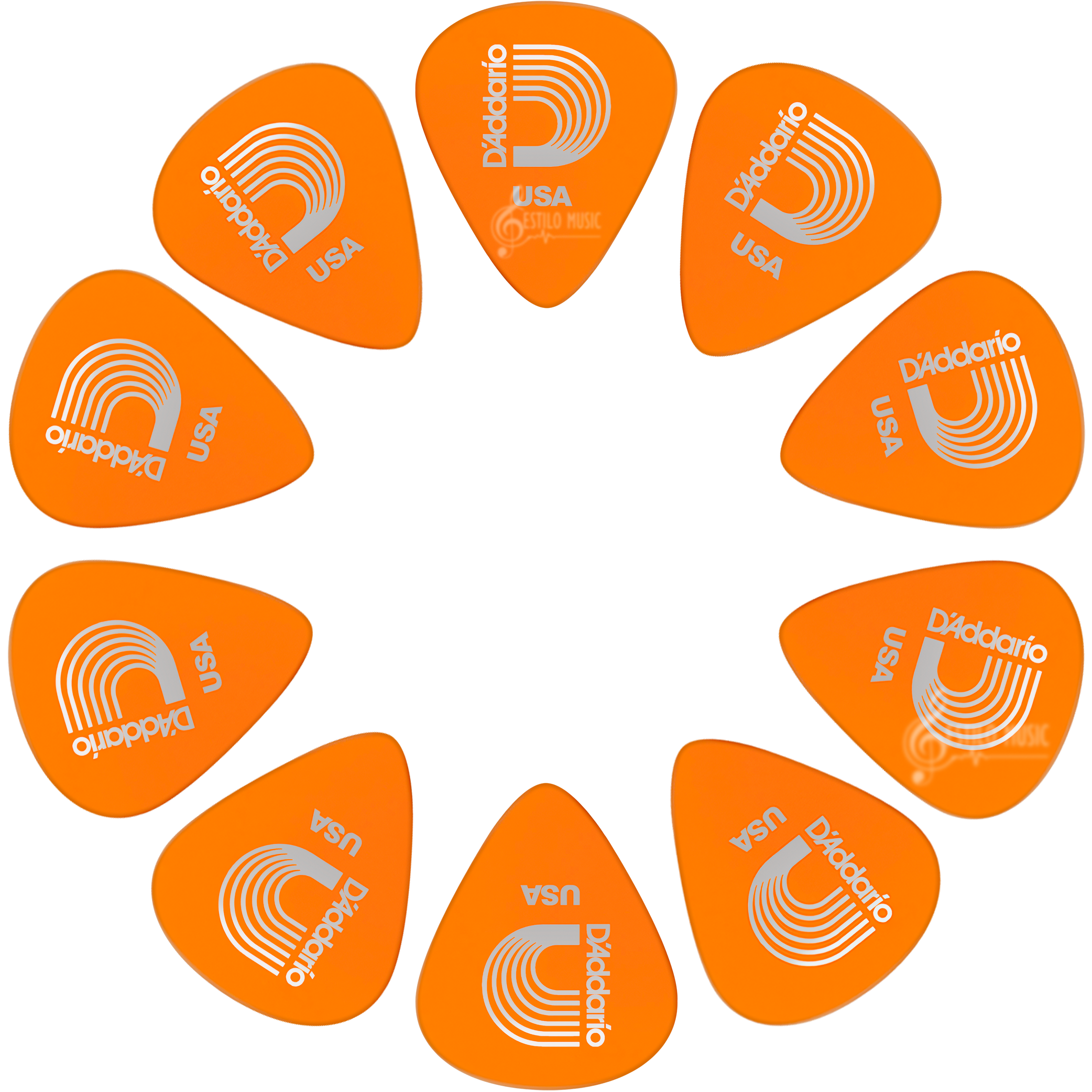 Puas Daddario Duralin Plumillas calibre 0.60 mm, paquete con 10 piezas fabricadas en USA, ideales para guitarra acústica y eléctrica.