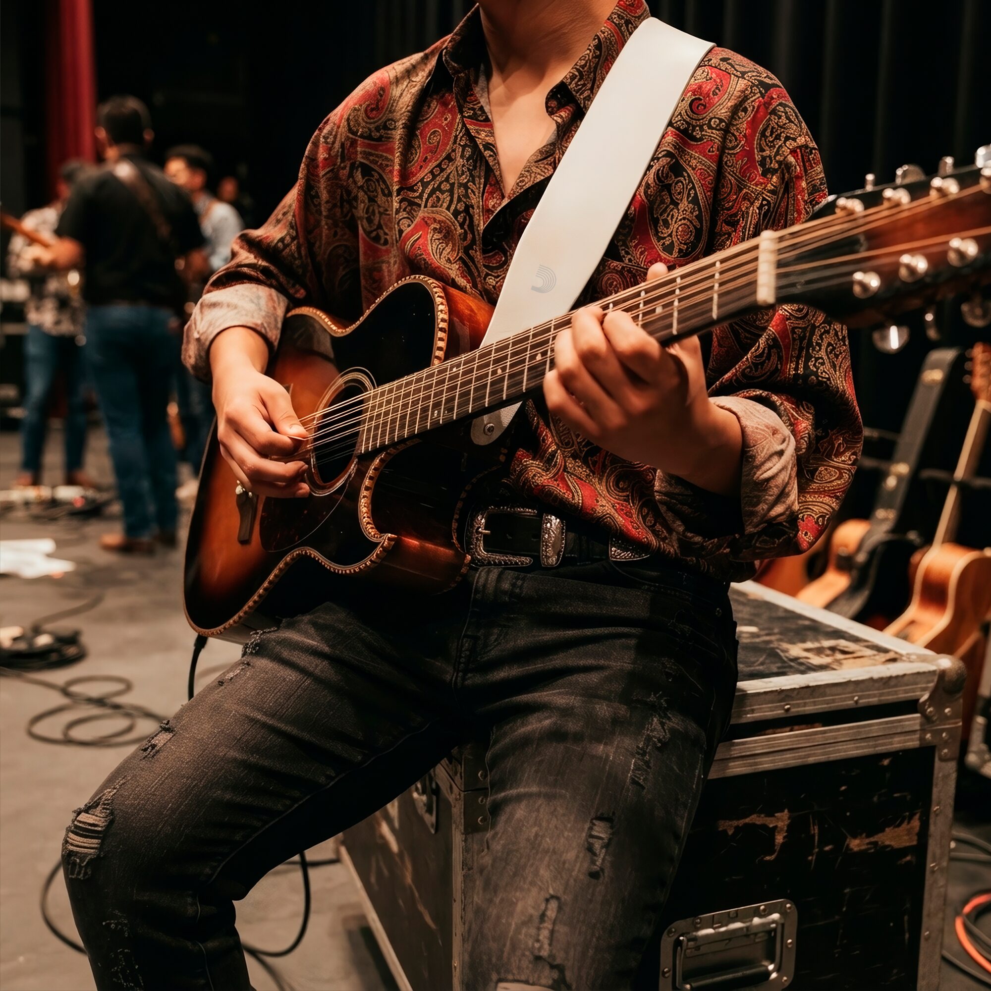 Correa De Cuero Piel P/ Guitarra Daddario para bajo, bajo acústico, bajo quinto y bajo sexto