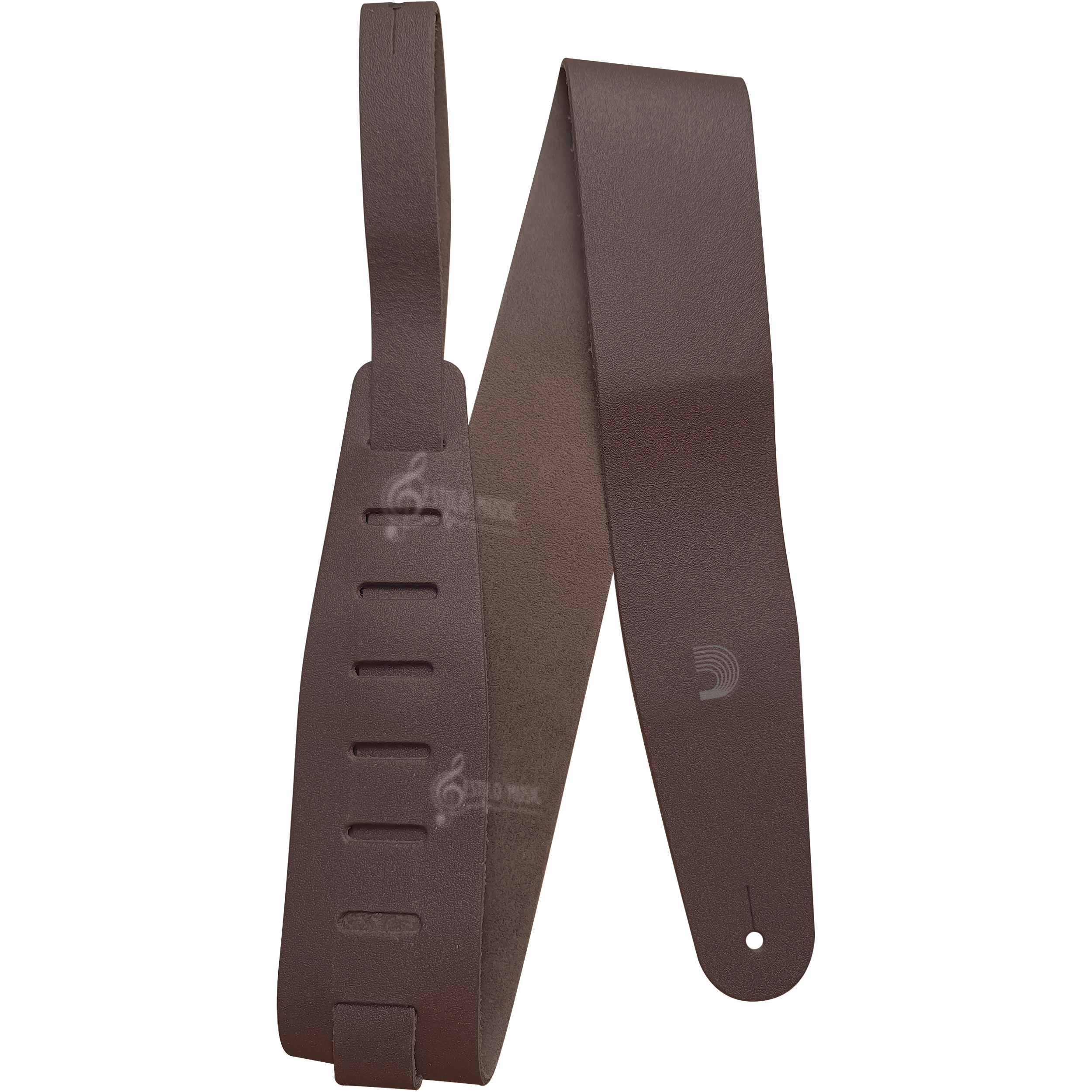 Correa De Piel P/ Guitarra Daddario Cuero 25BL01 color café, ajustable y fabricada en piel auténtica