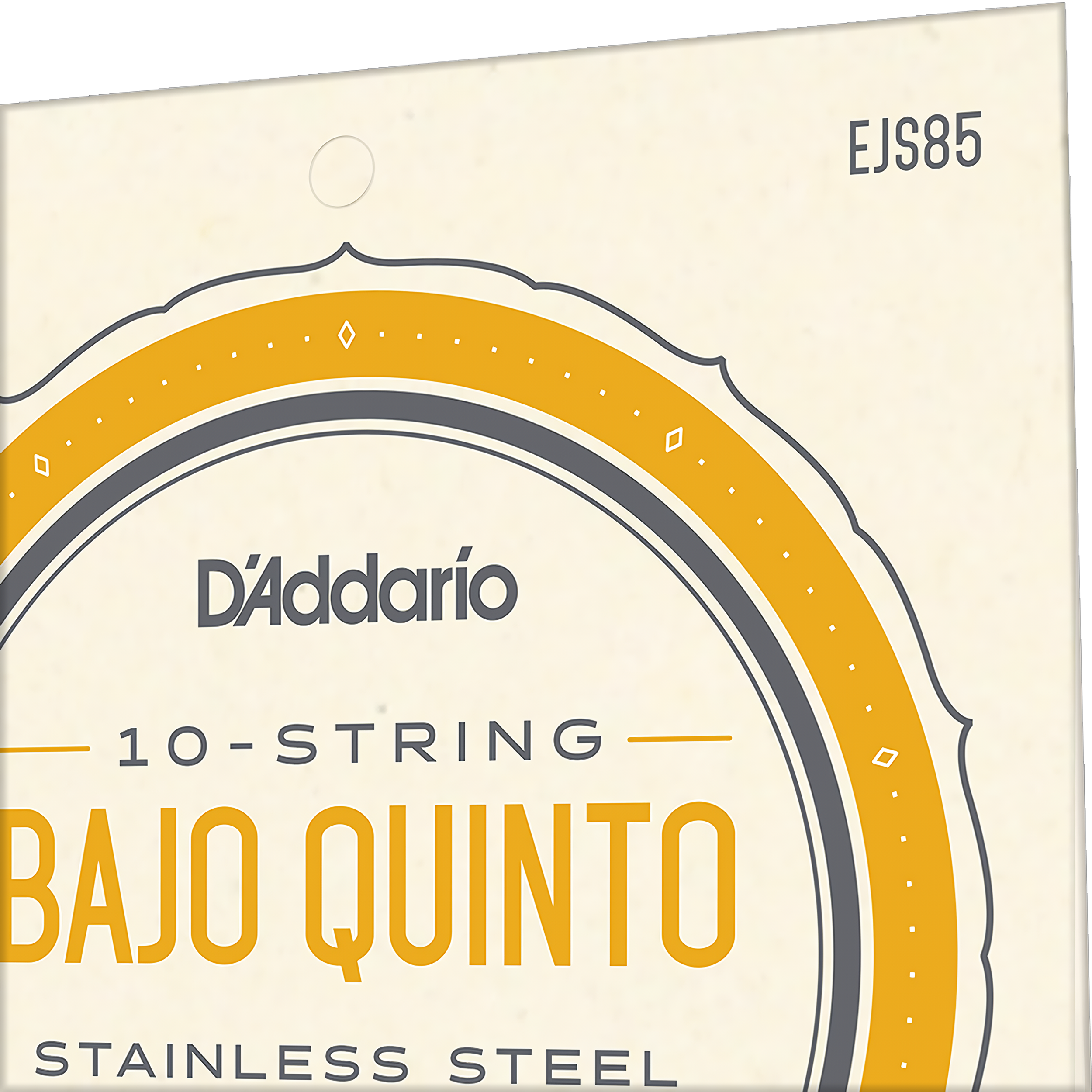 Cuerdas Daddario EJS85 para bajo quinto de acero inoxidable, set de 10 piezas con tono súper brillante