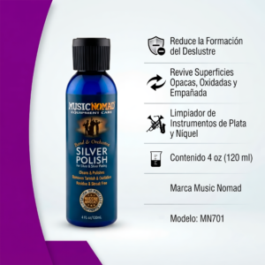 Limpiador De Alientos Plata Y Niquel Music Nomad MN701 pulidor de 120 ml para instrumentos de viento