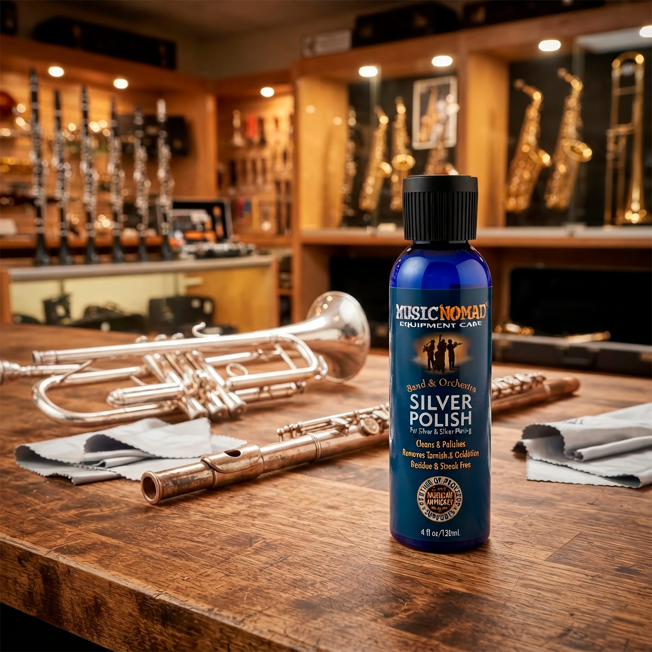 Limpiador De Alientos Plata Y Niquel Music Nomad MN701 pulidor de 120 ml para instrumentos de viento